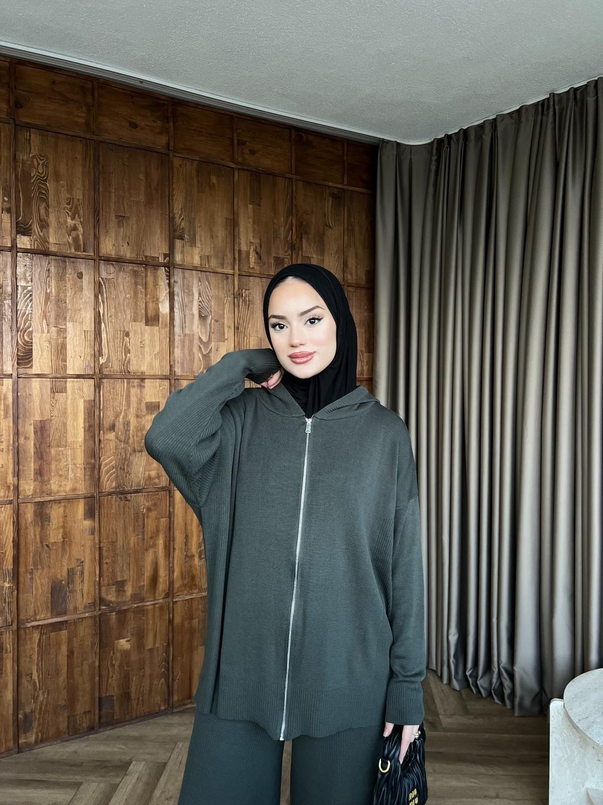 Fermuarlı Doray Takım - Antrasit