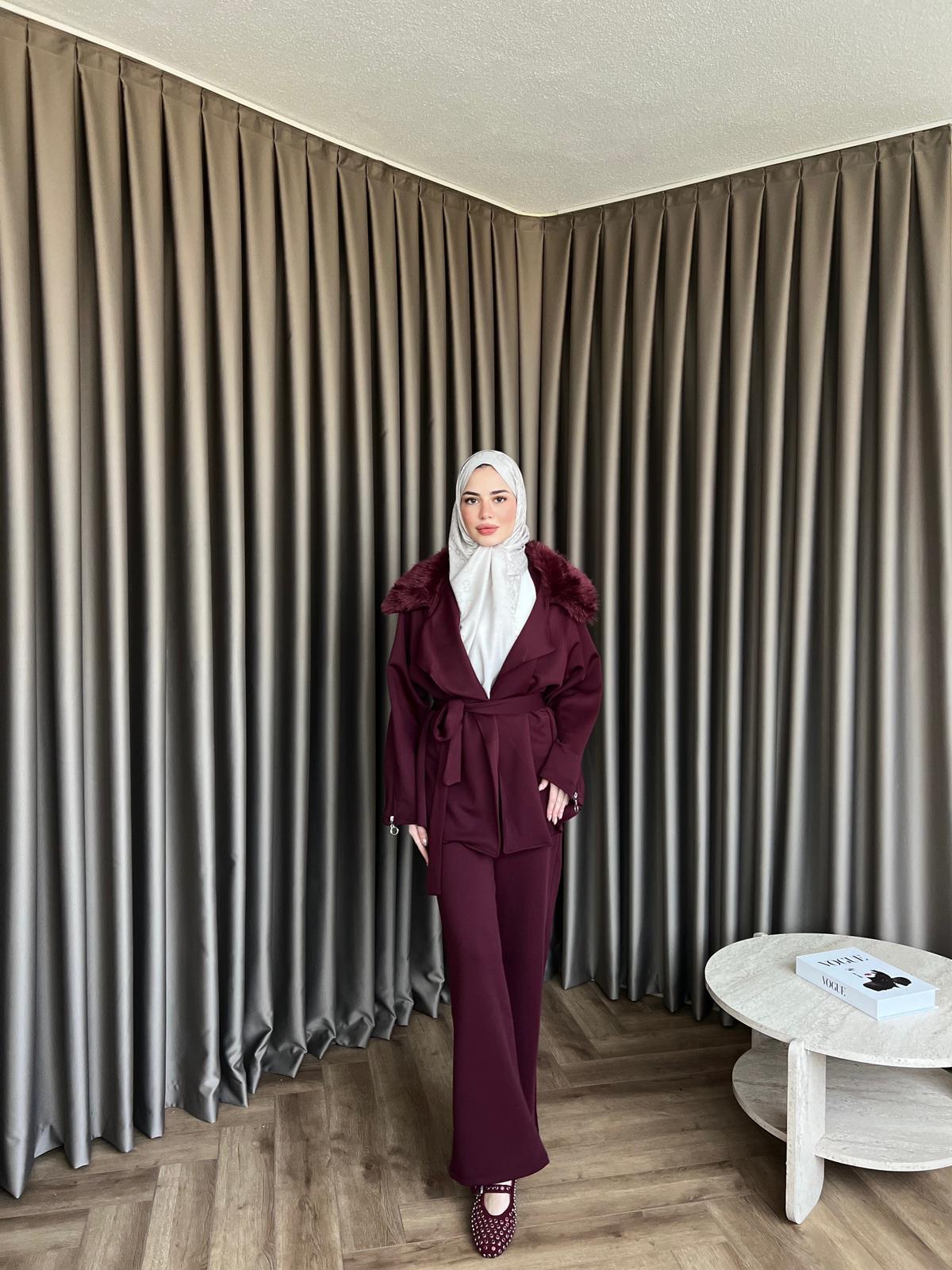 Gamas Kol Fermuarlı Takım Bordo