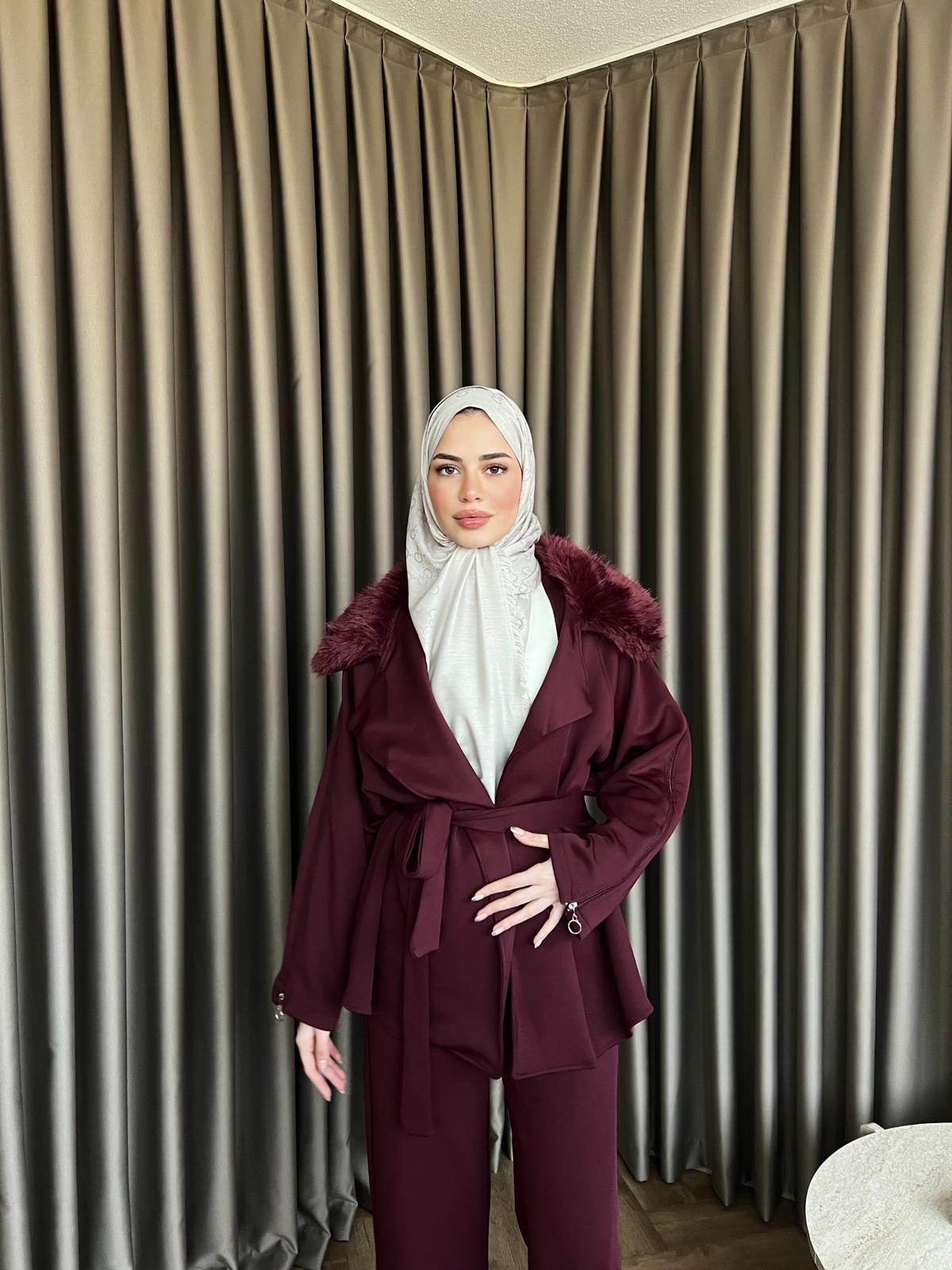 Gamas Kol Fermuarlı Takım Bordo
