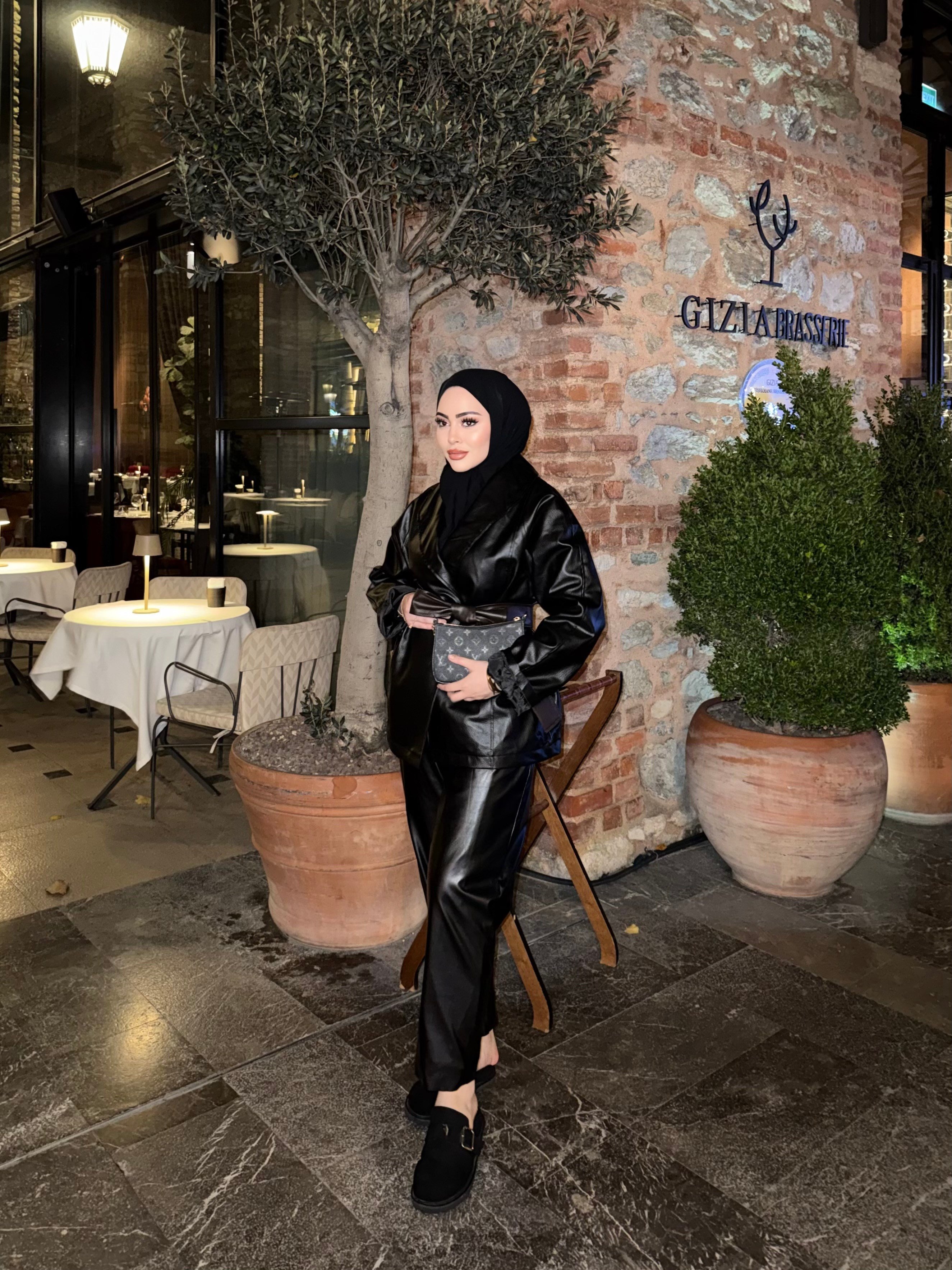 Gerna Deri Ceket - Siyah