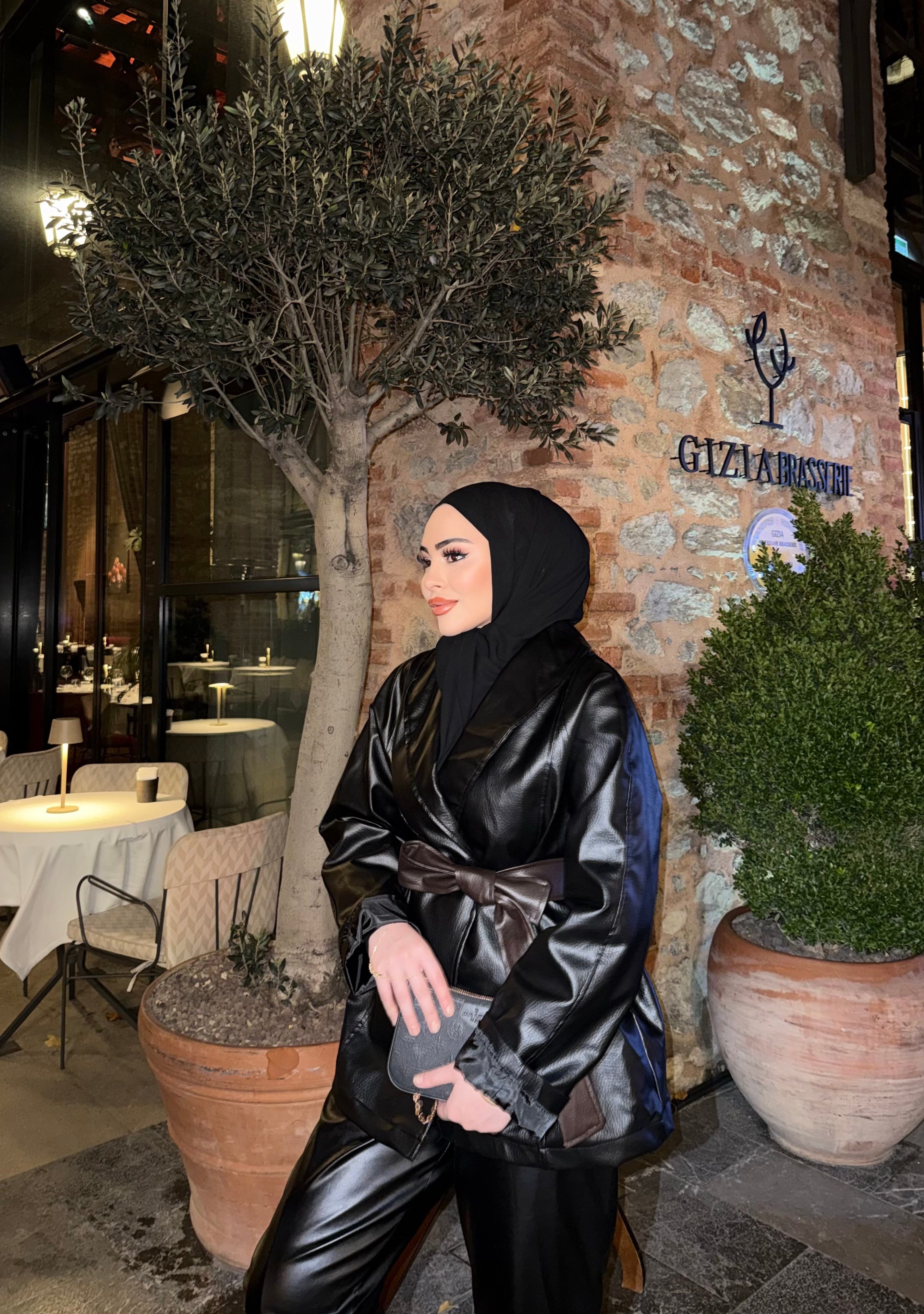 Gerna Deri Ceket - Siyah