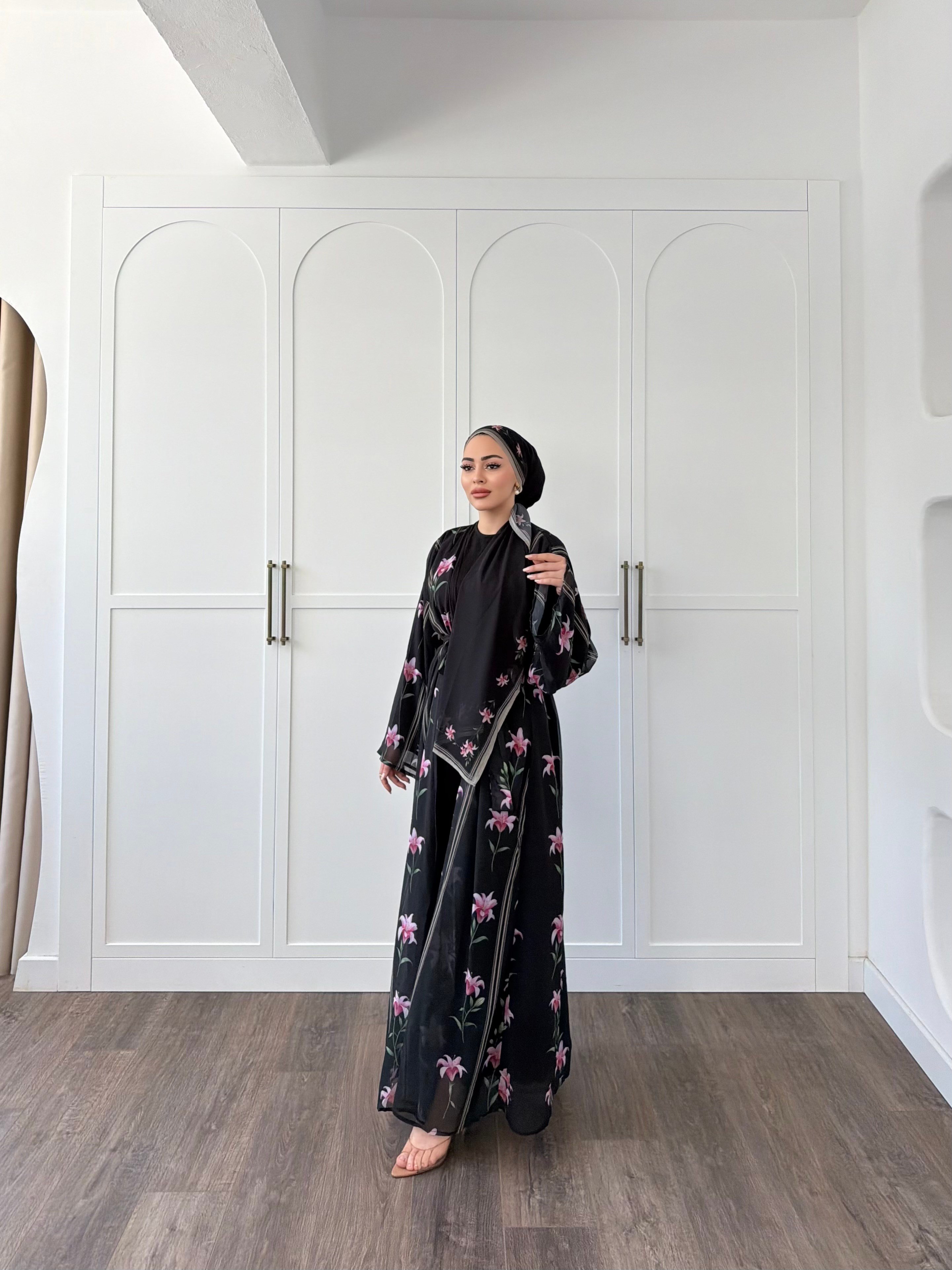 Geyyan Abaya Şal Hediyeli - Siyah