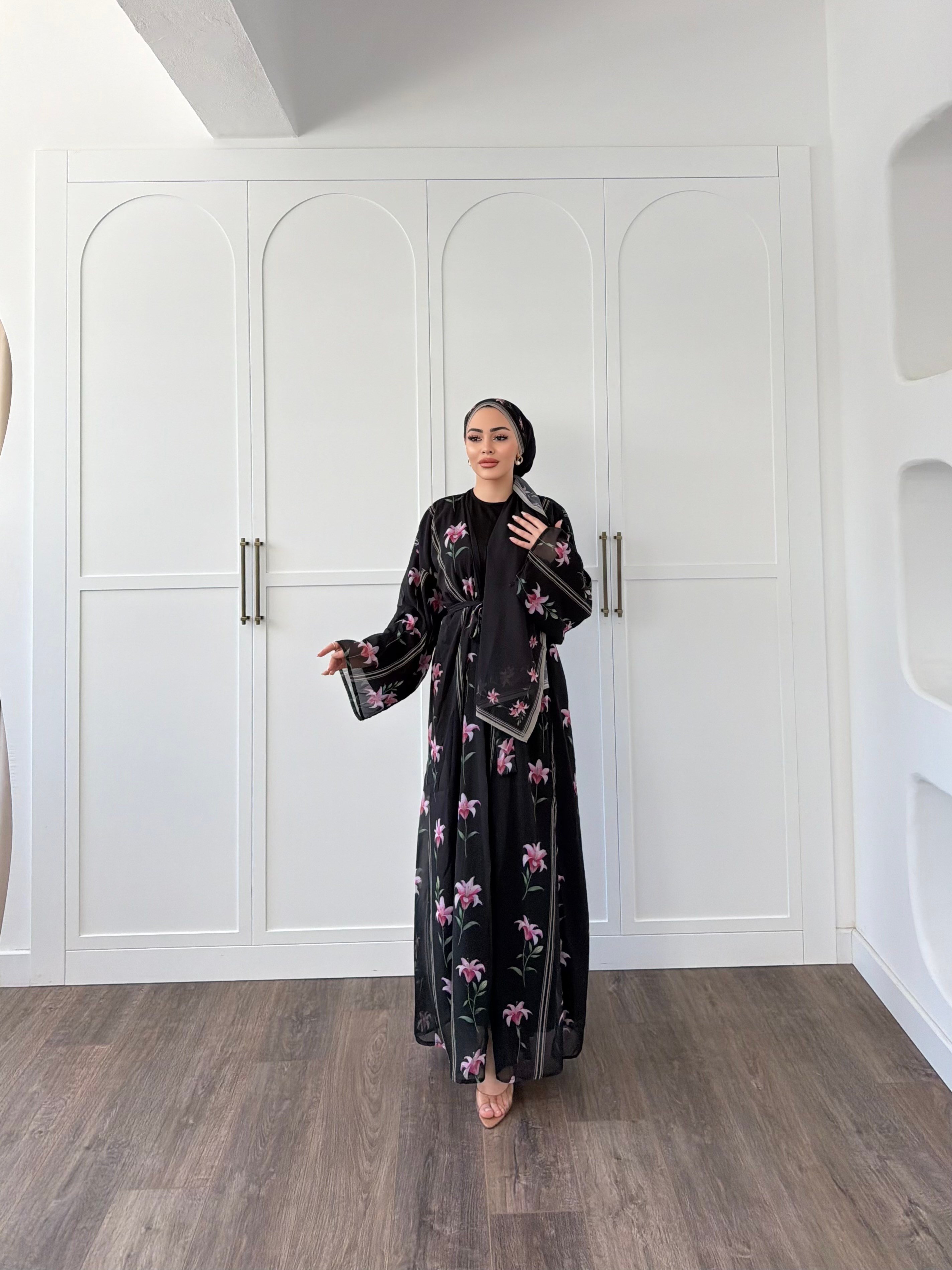 Geyyan Abaya Şal Hediyeli - Siyah