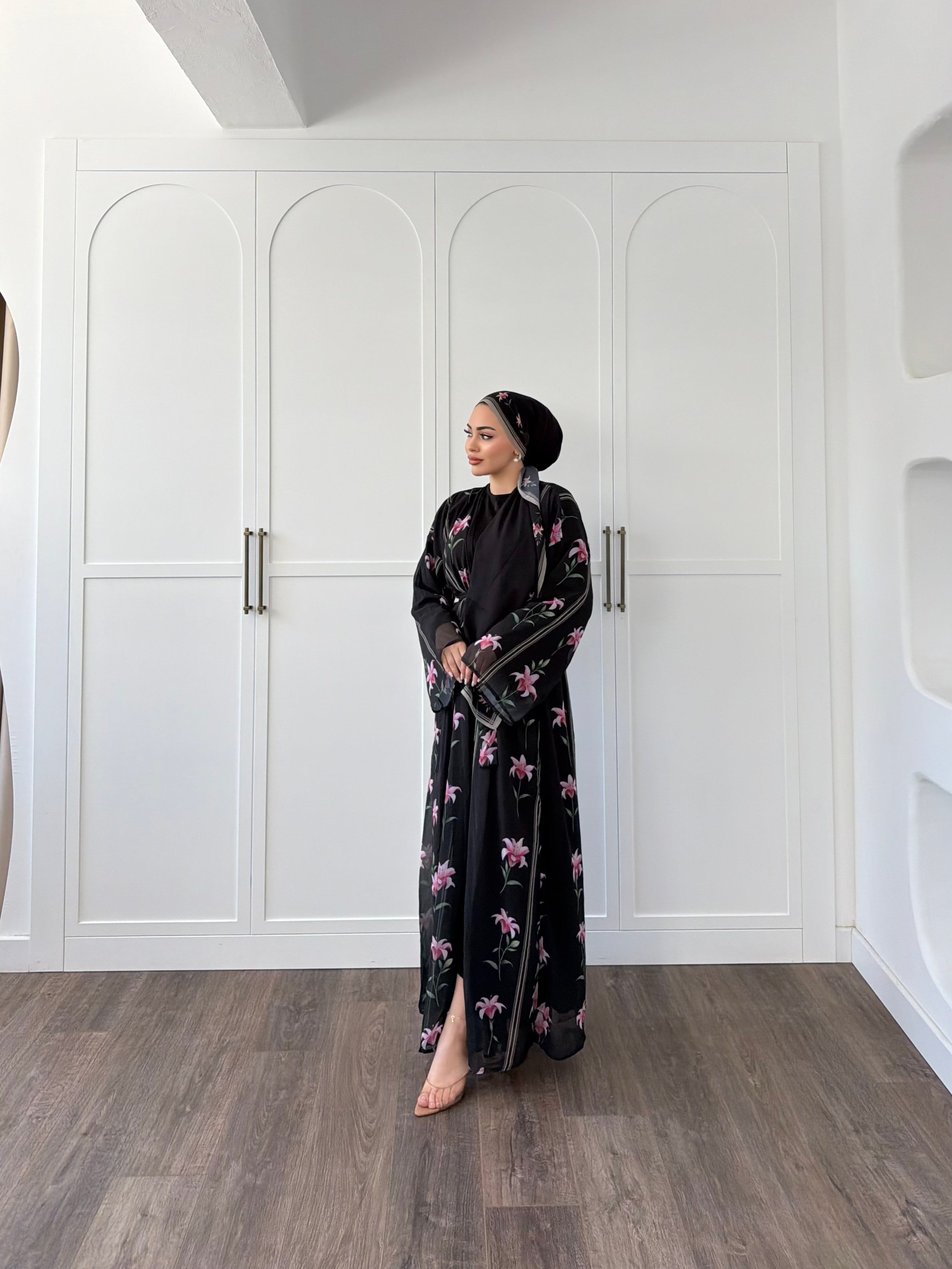 Geyyan Abaya Şal Hediyeli - Siyah