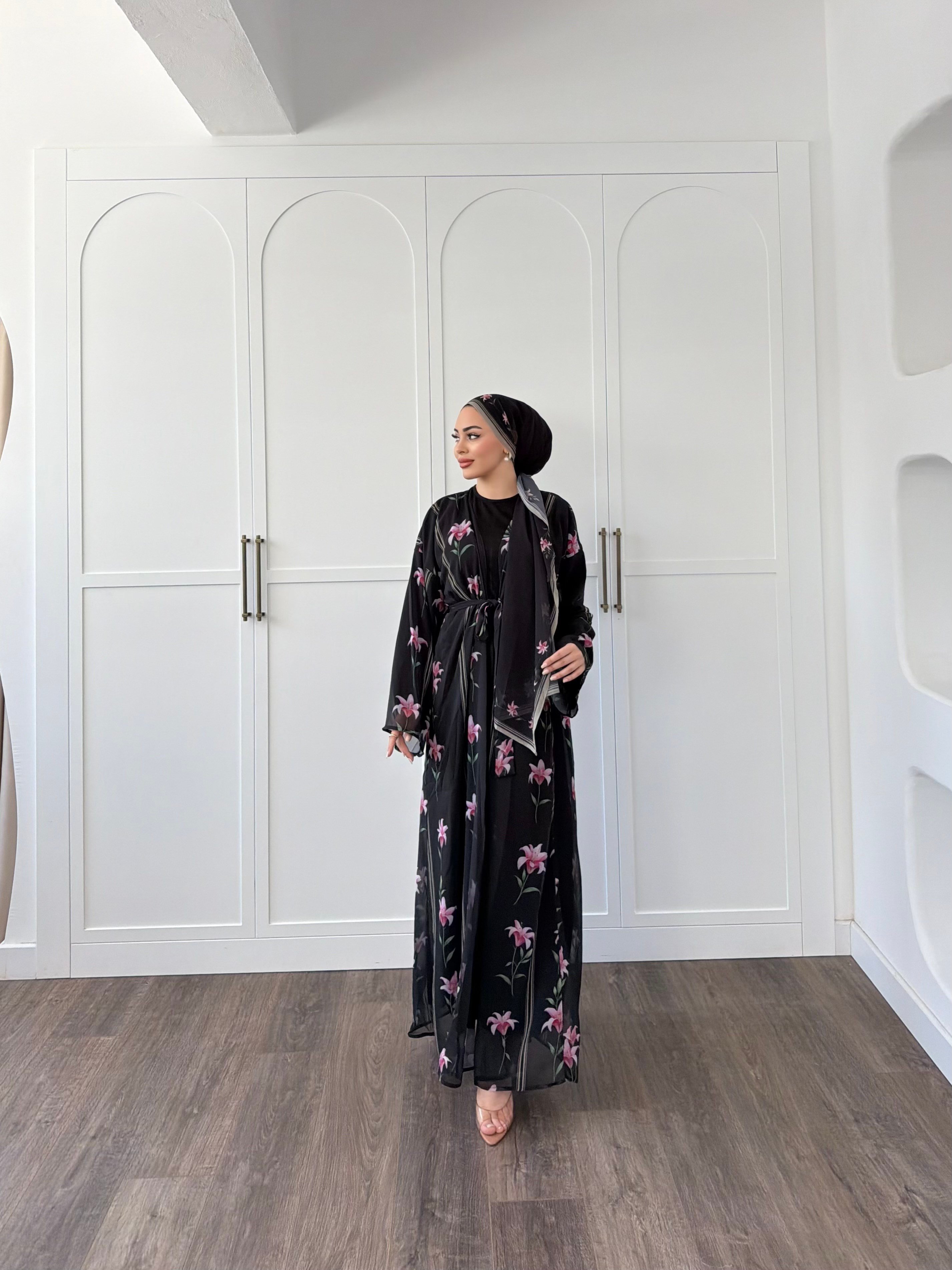 Geyyan Abaya Şal Hediyeli - Siyah