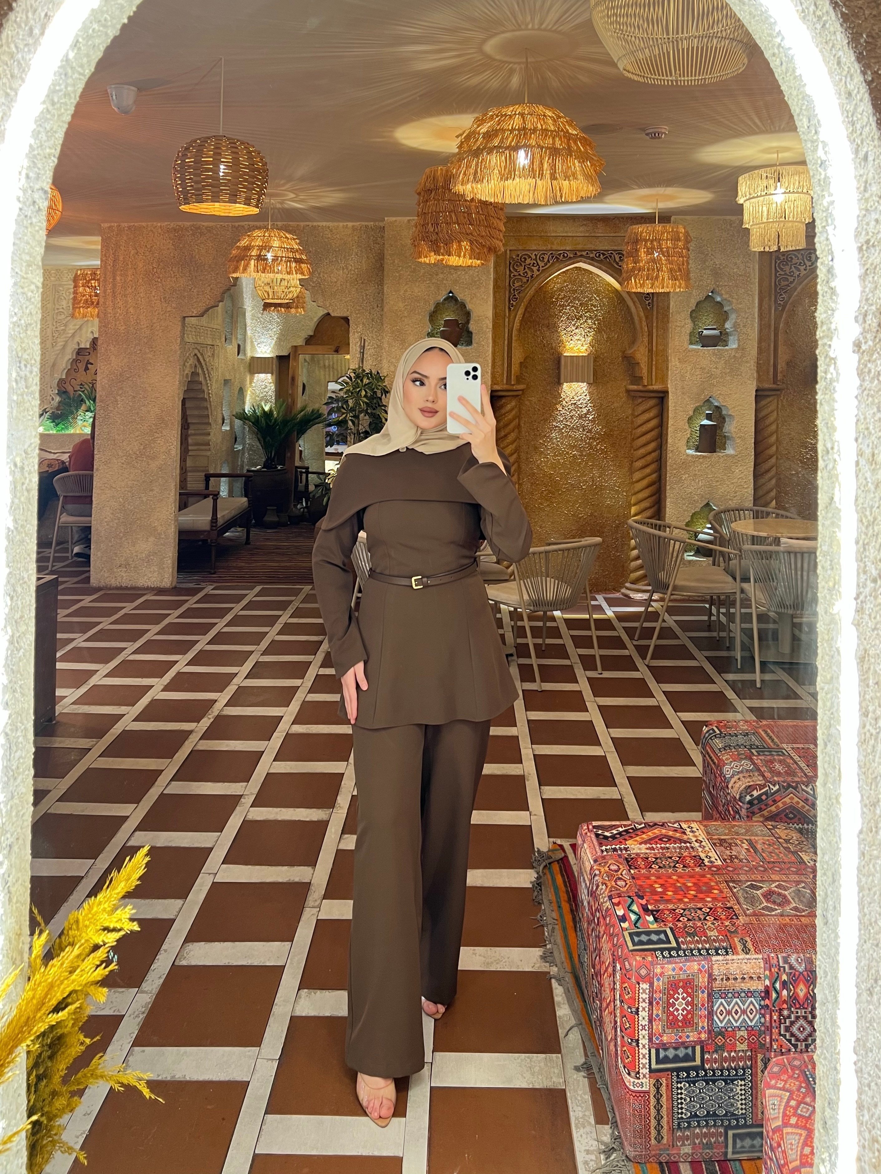 Hande Kemerli Takım - Kahve