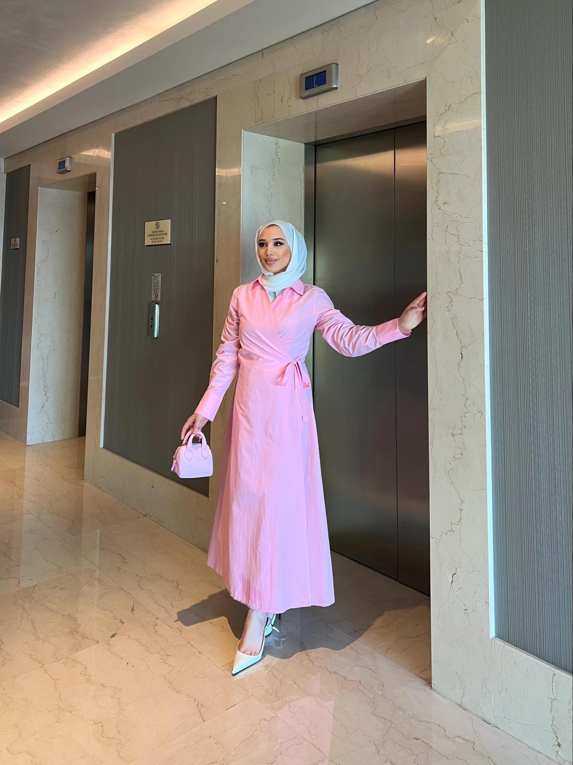 Havas Çapraz Elbise  - Pembe