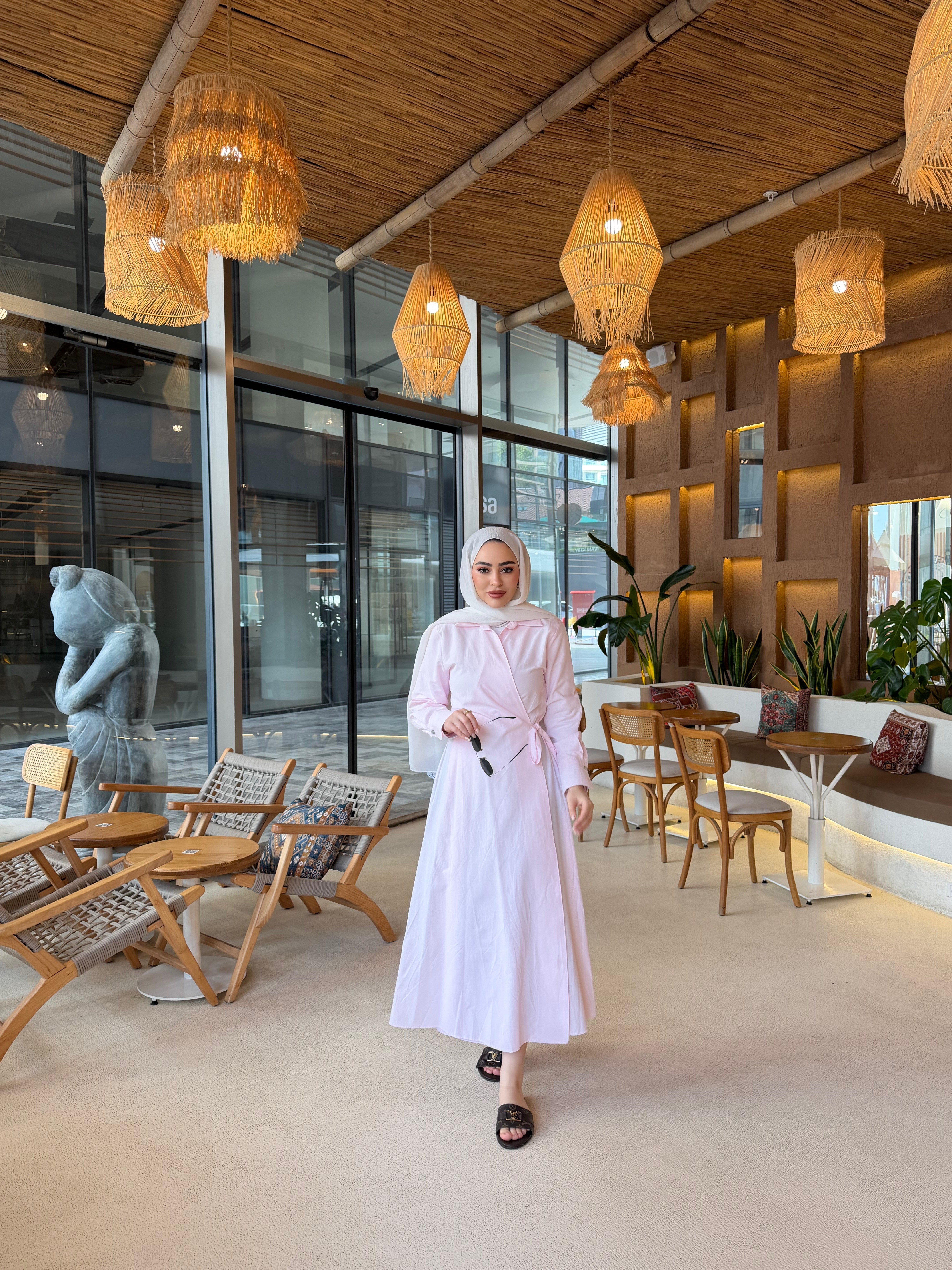 Havas Çapraz Elbise - Pembe