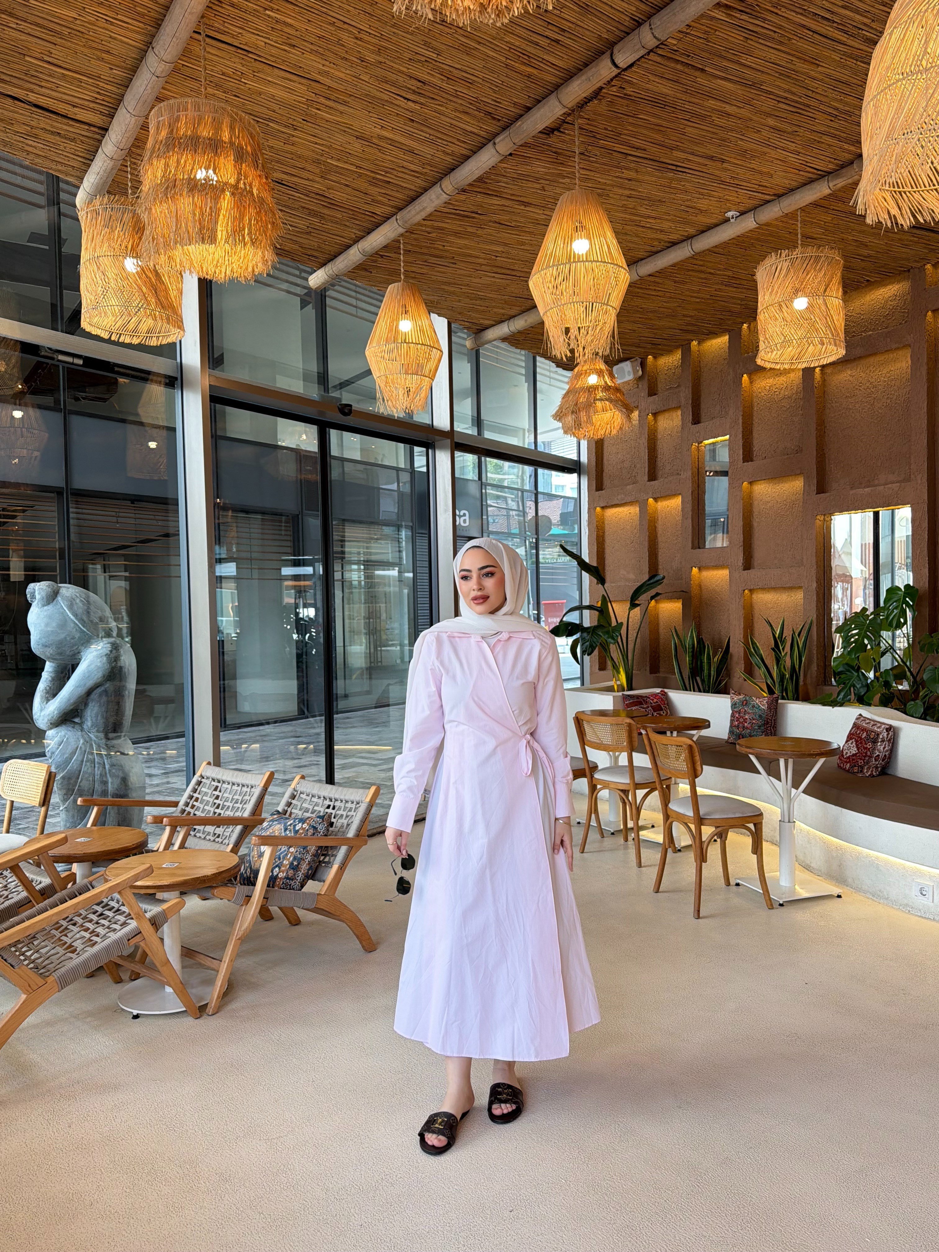 Havas Çapraz Elbise - Pembe