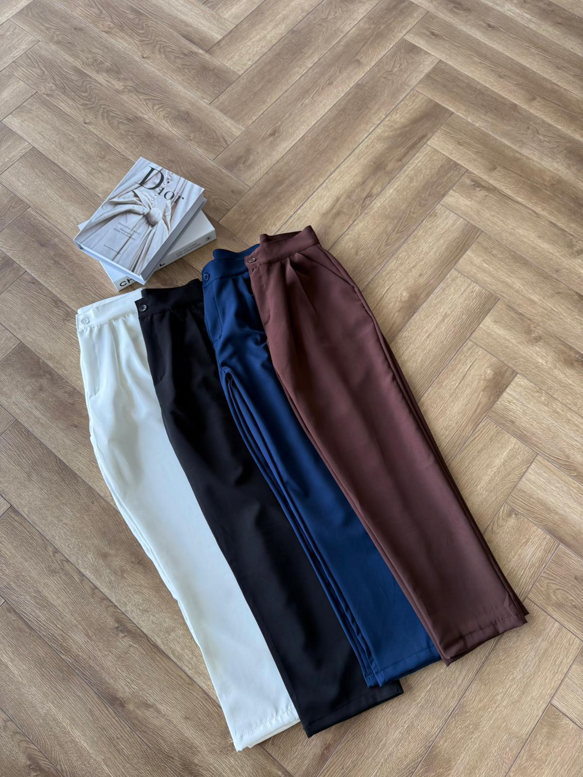 Havuç Krep Kumaş Pantolon - Beyaz