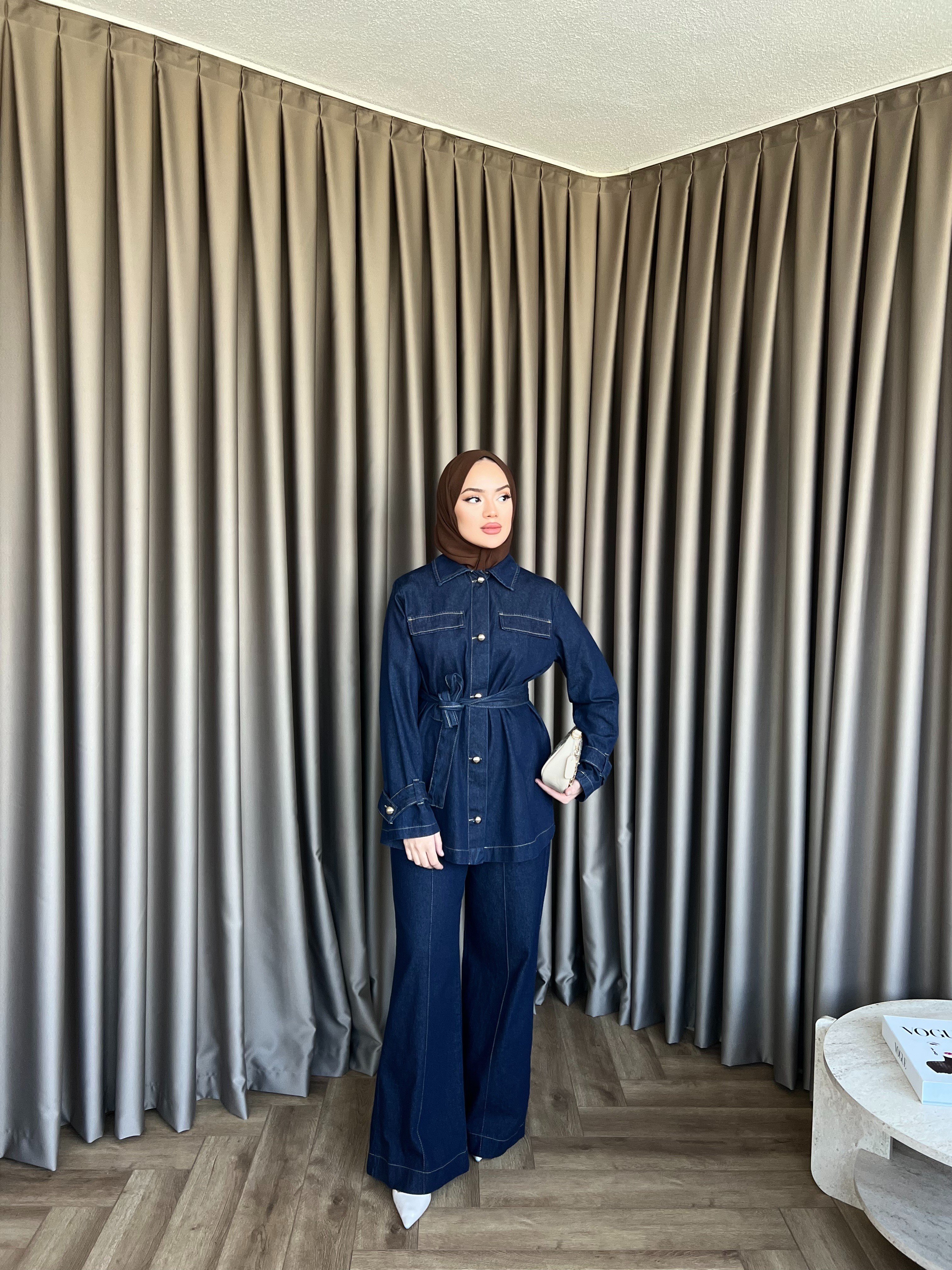 Hazen Düğmeli Kot Takım 