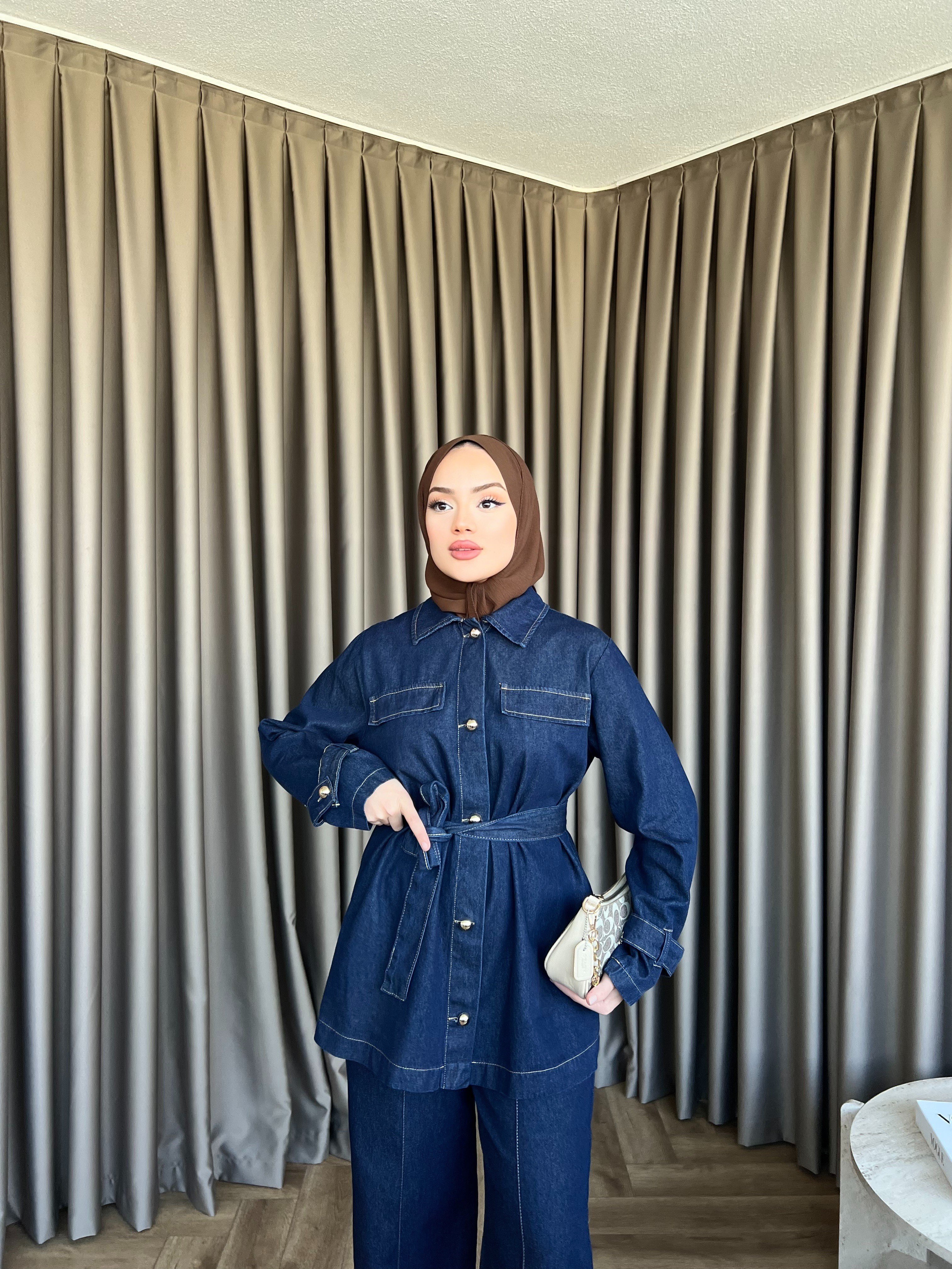 Hazen Düğmeli Kot Takım 