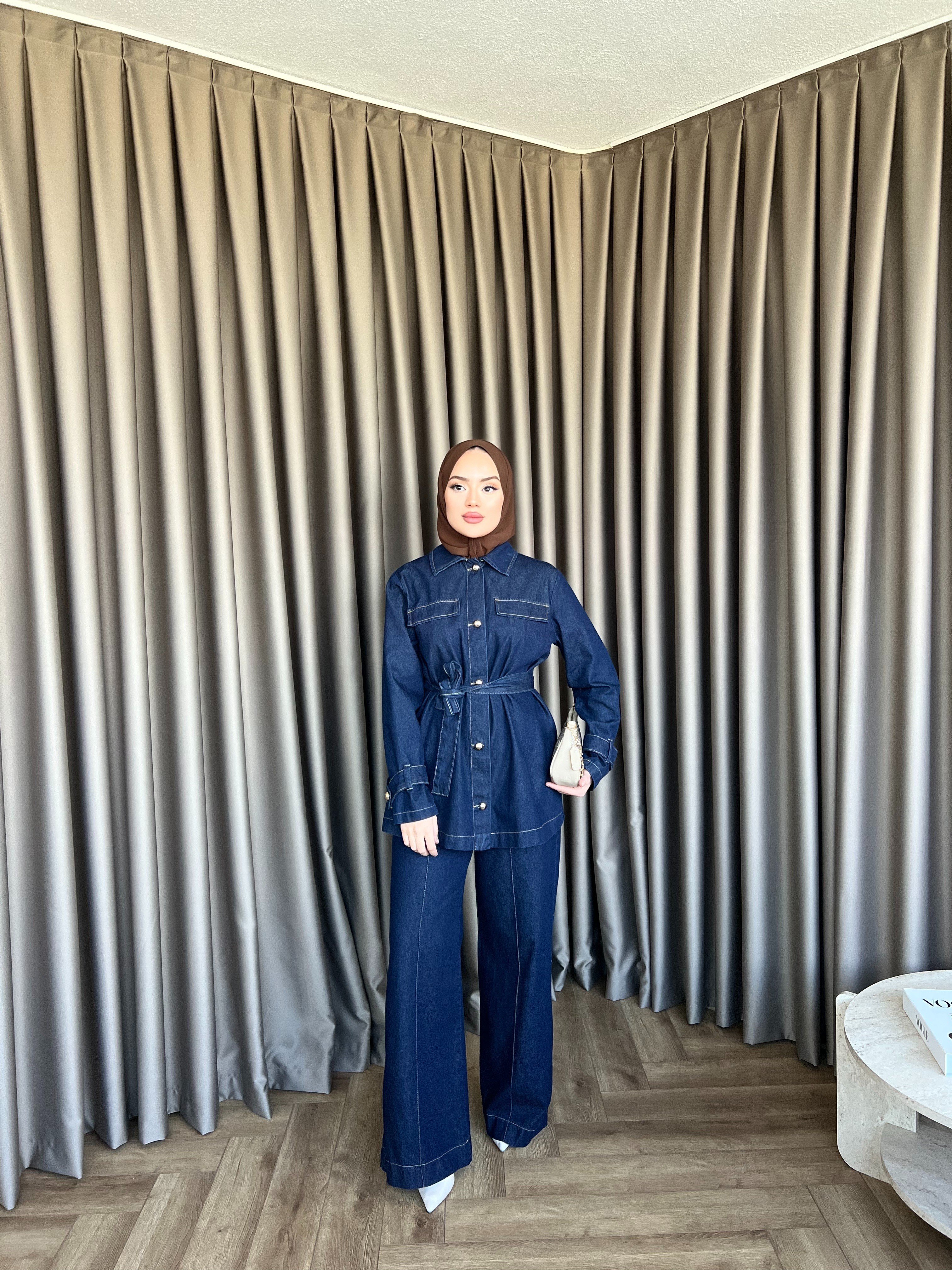 Hazen Düğmeli Kot Takım 