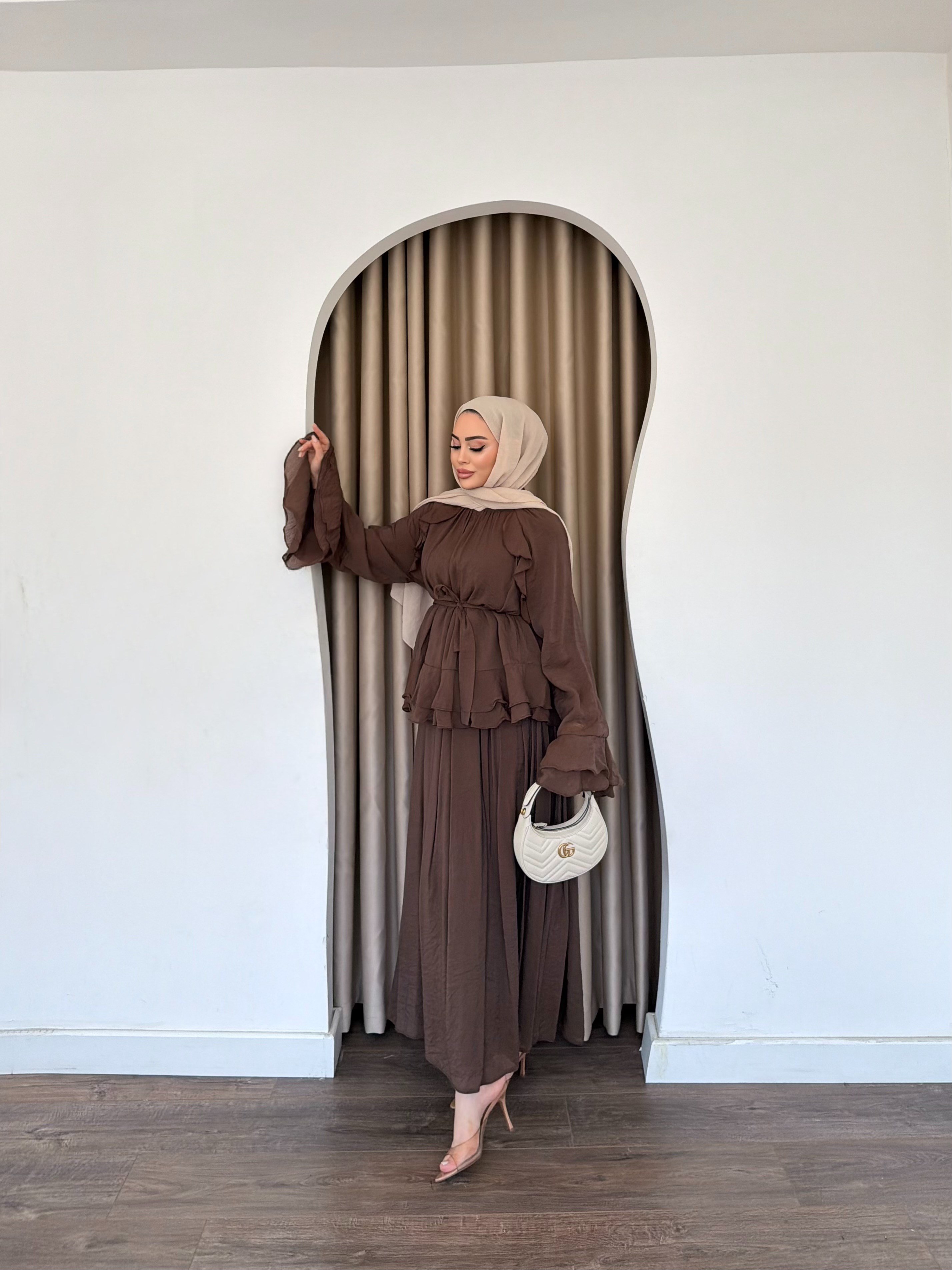 Helen Etekli Takım - Kahve