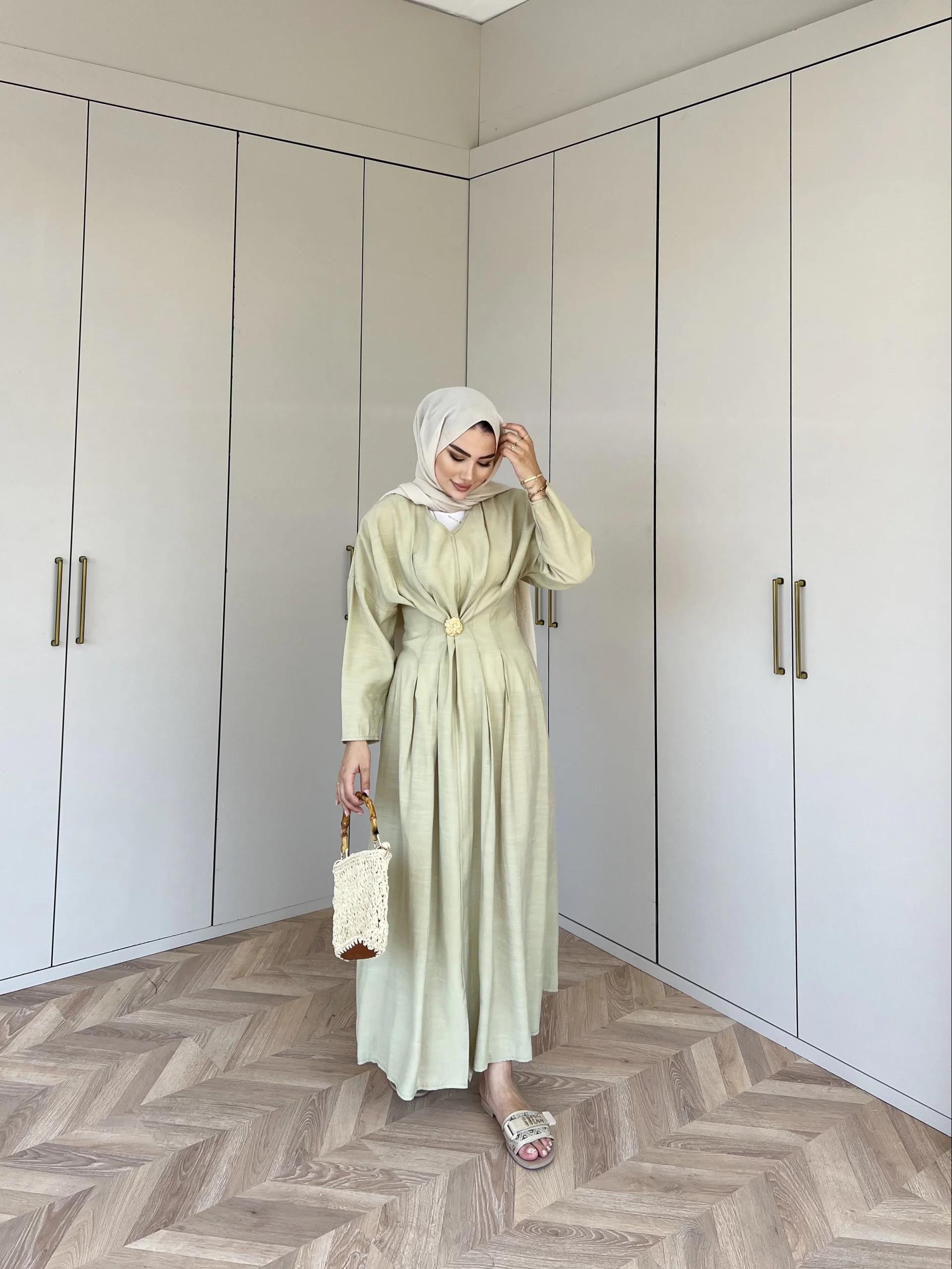 Hello Bronş Detaylı Elbise - Yeşil