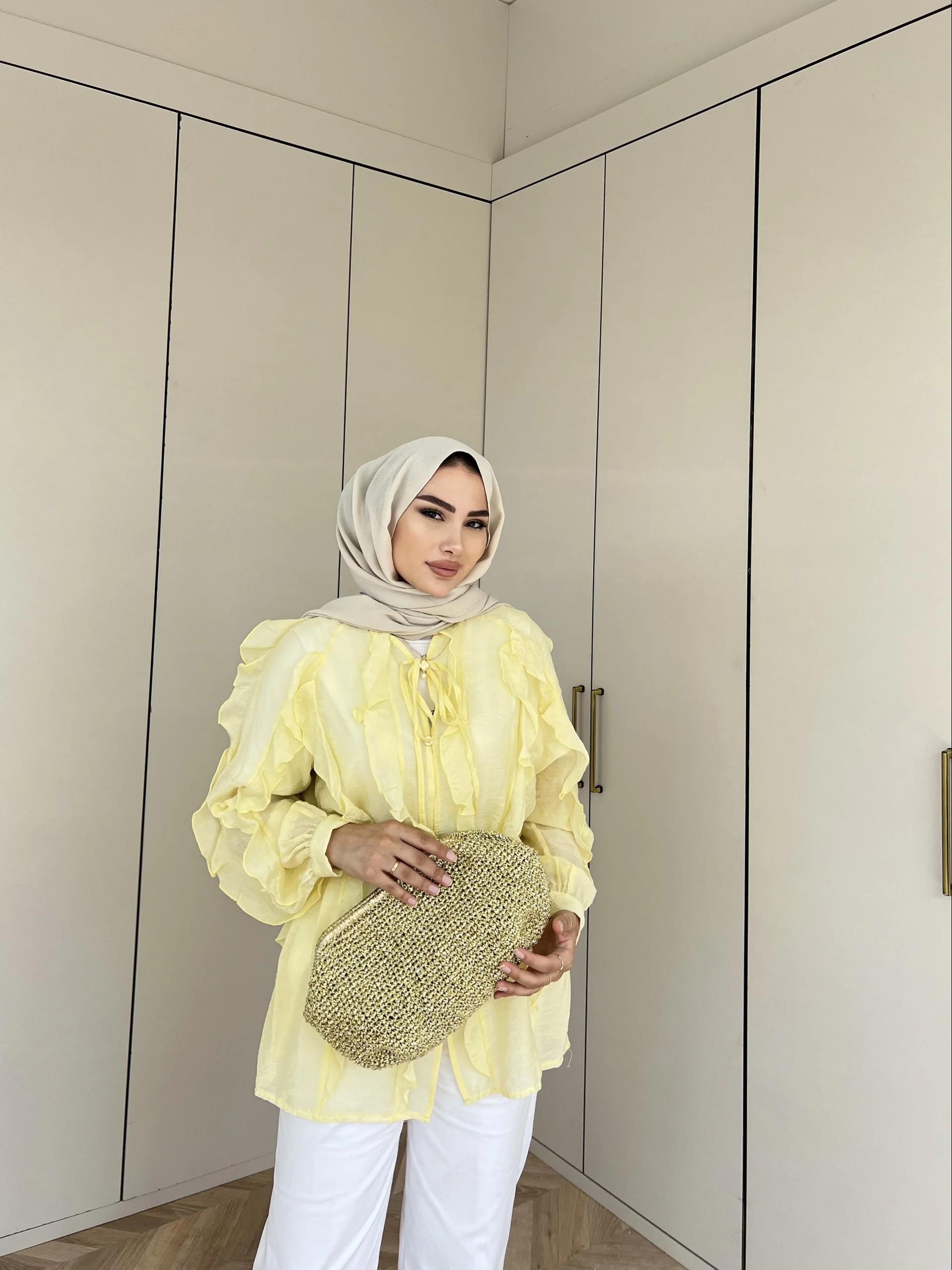 Hello Fırfırlı Gömlek - Sarı