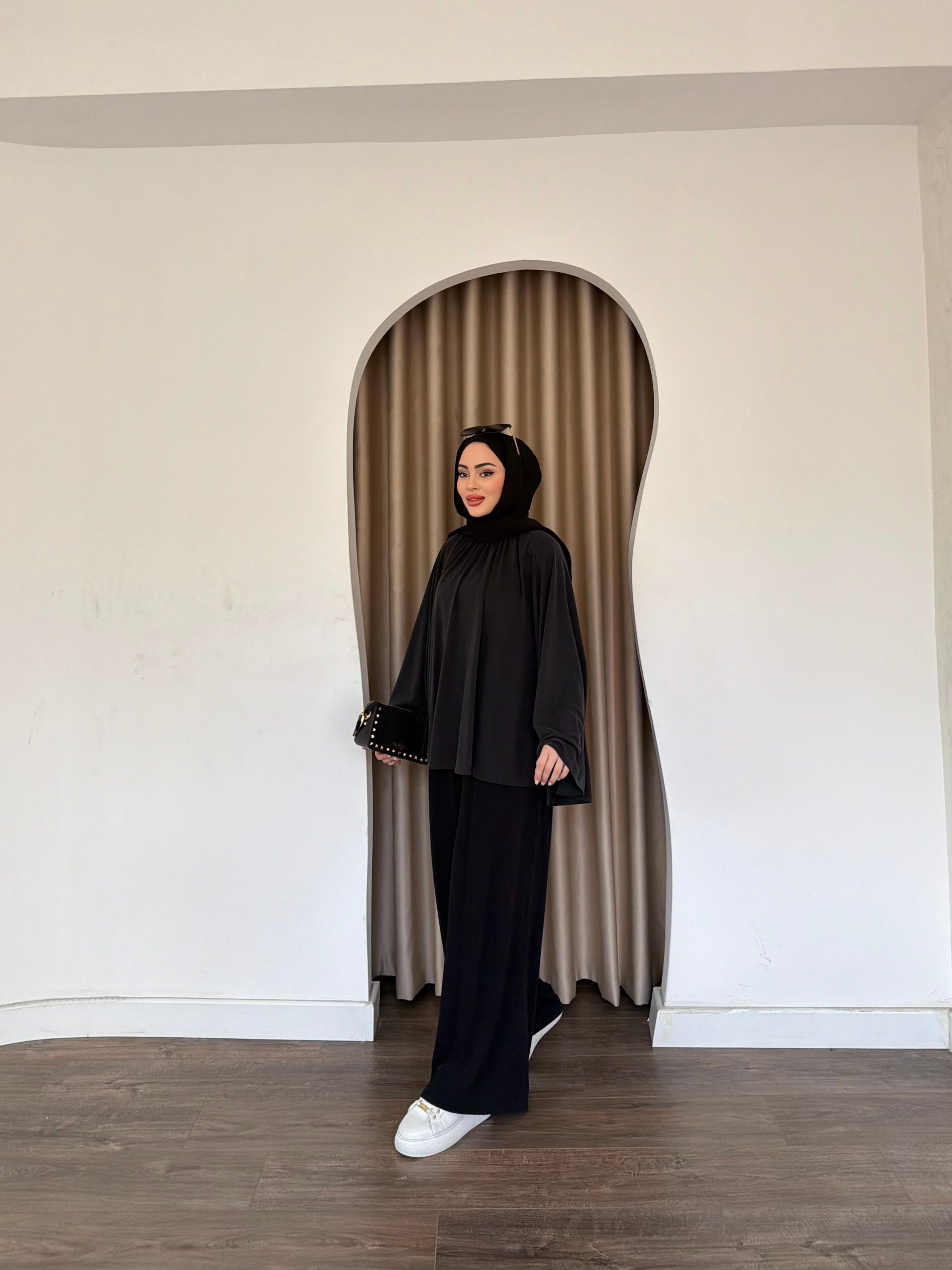 Hima İspanyol Kol Oysh Tunik -Siyah