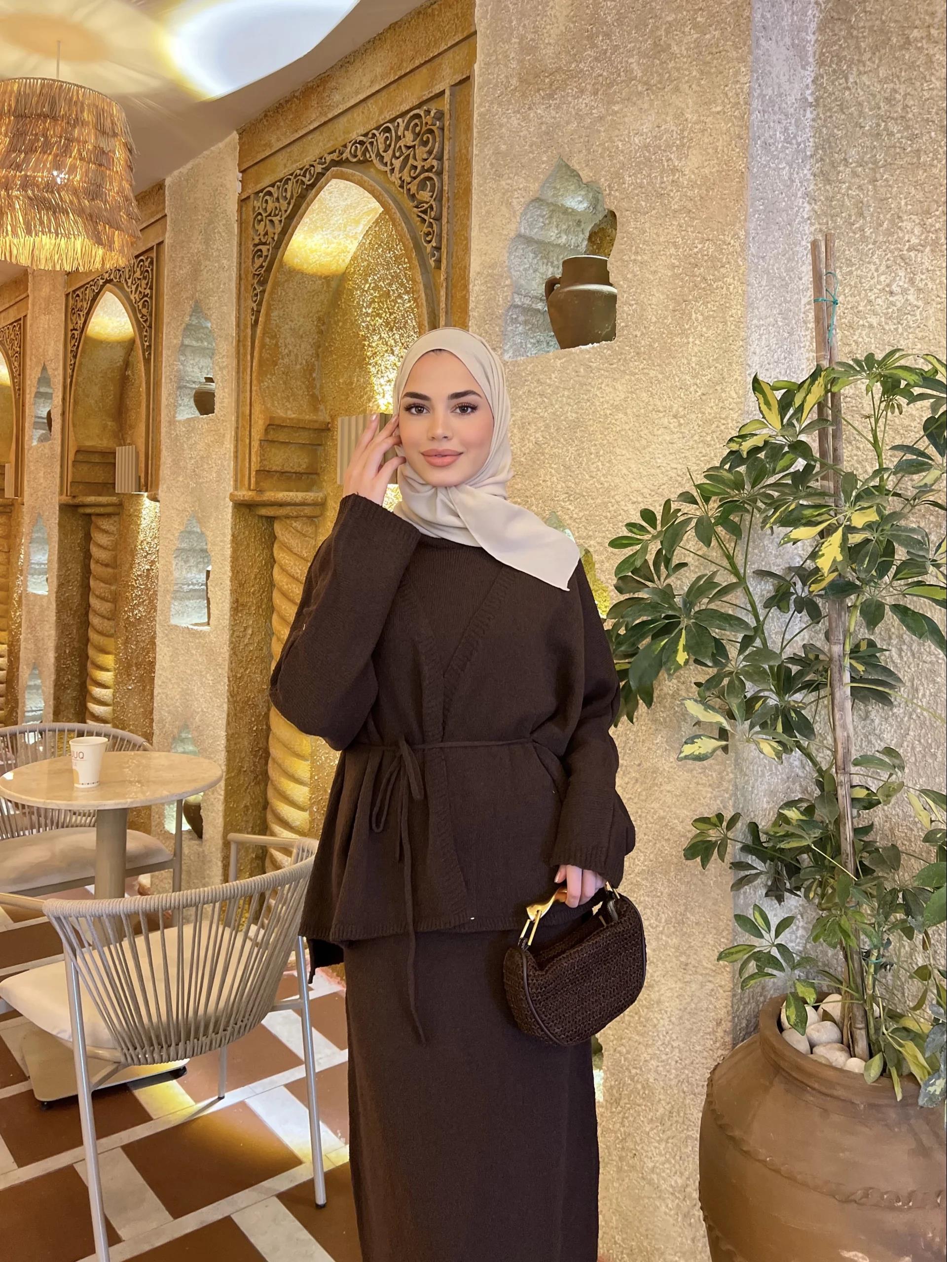 Hırkalı Triko Elbise -Kahve (ÖN SİPARİŞ)