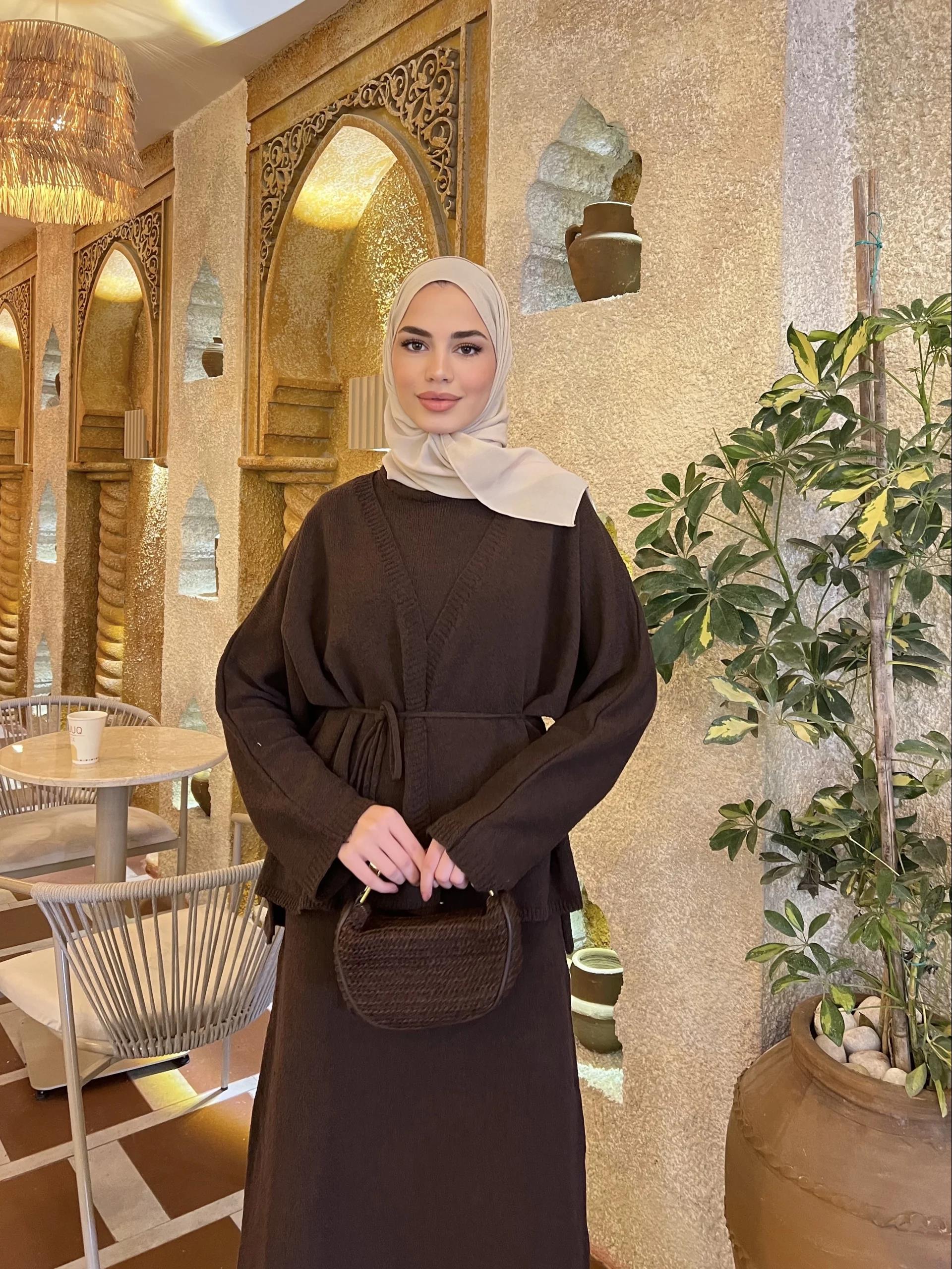 Hırkalı Triko Elbise -Kahve (ÖN SİPARİŞ)