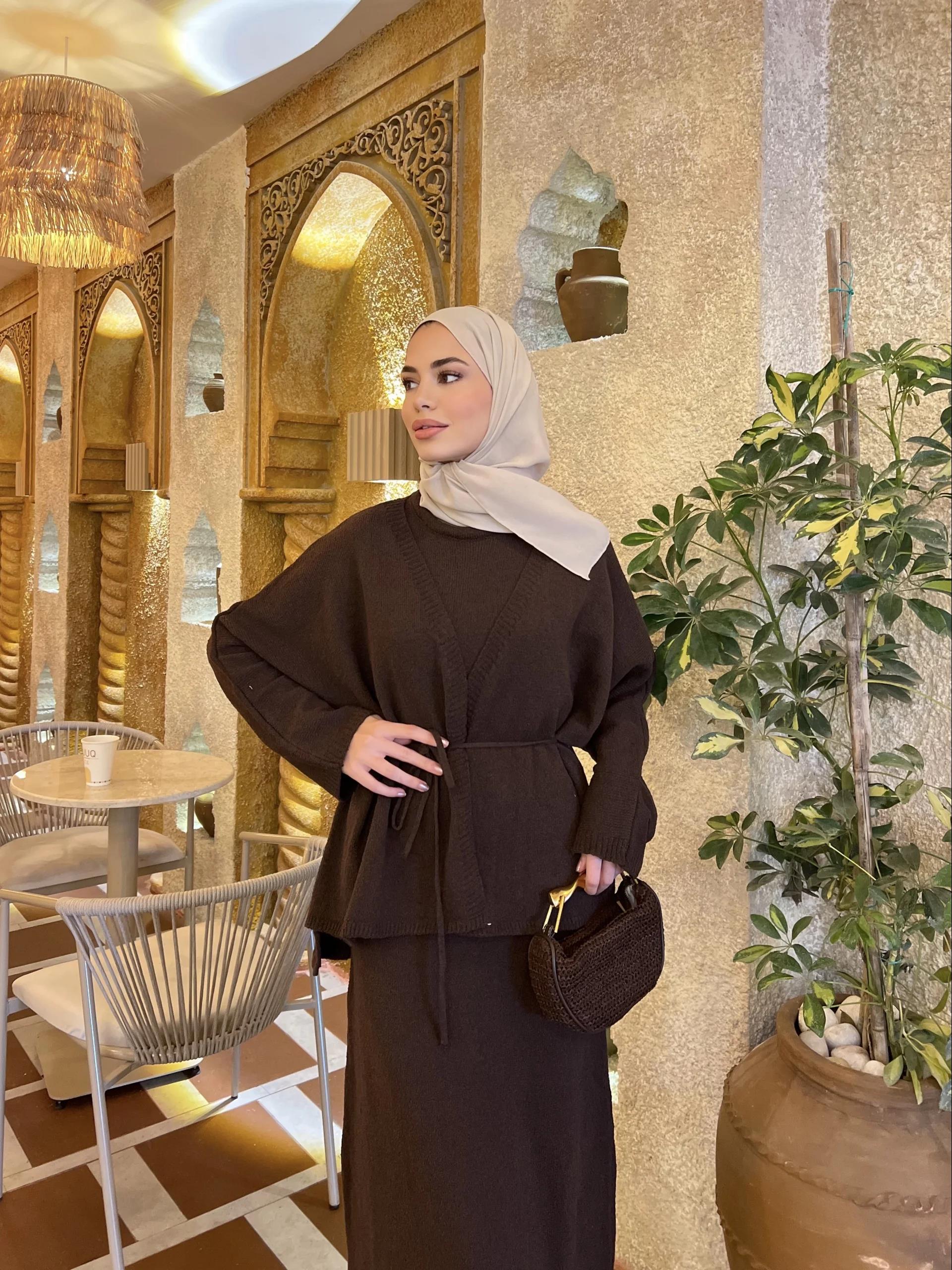 Hırkalı Triko Elbise -Kahve (ÖN SİPARİŞ)