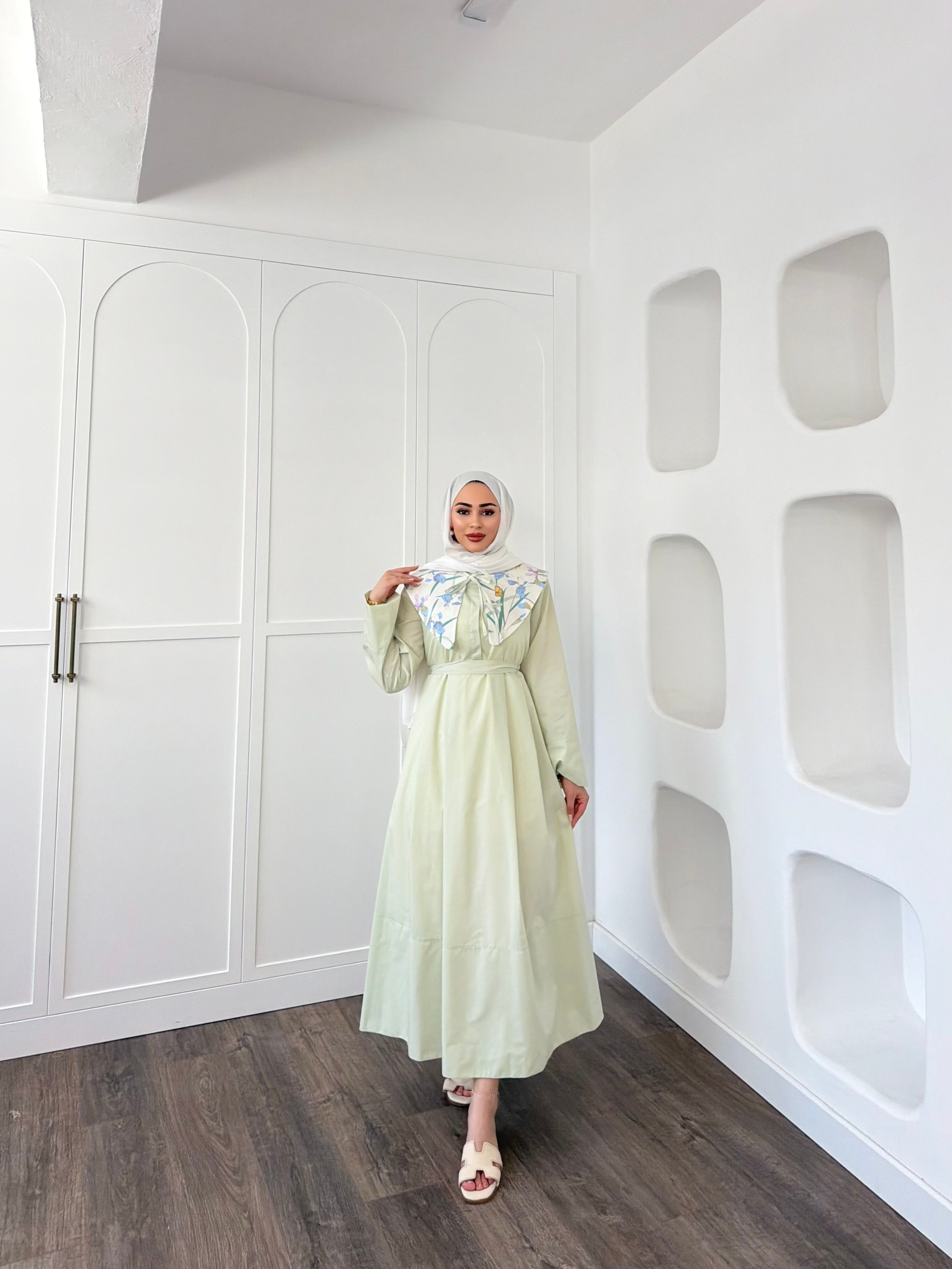Hwm Bebe Yaka Elbise - Yeşil