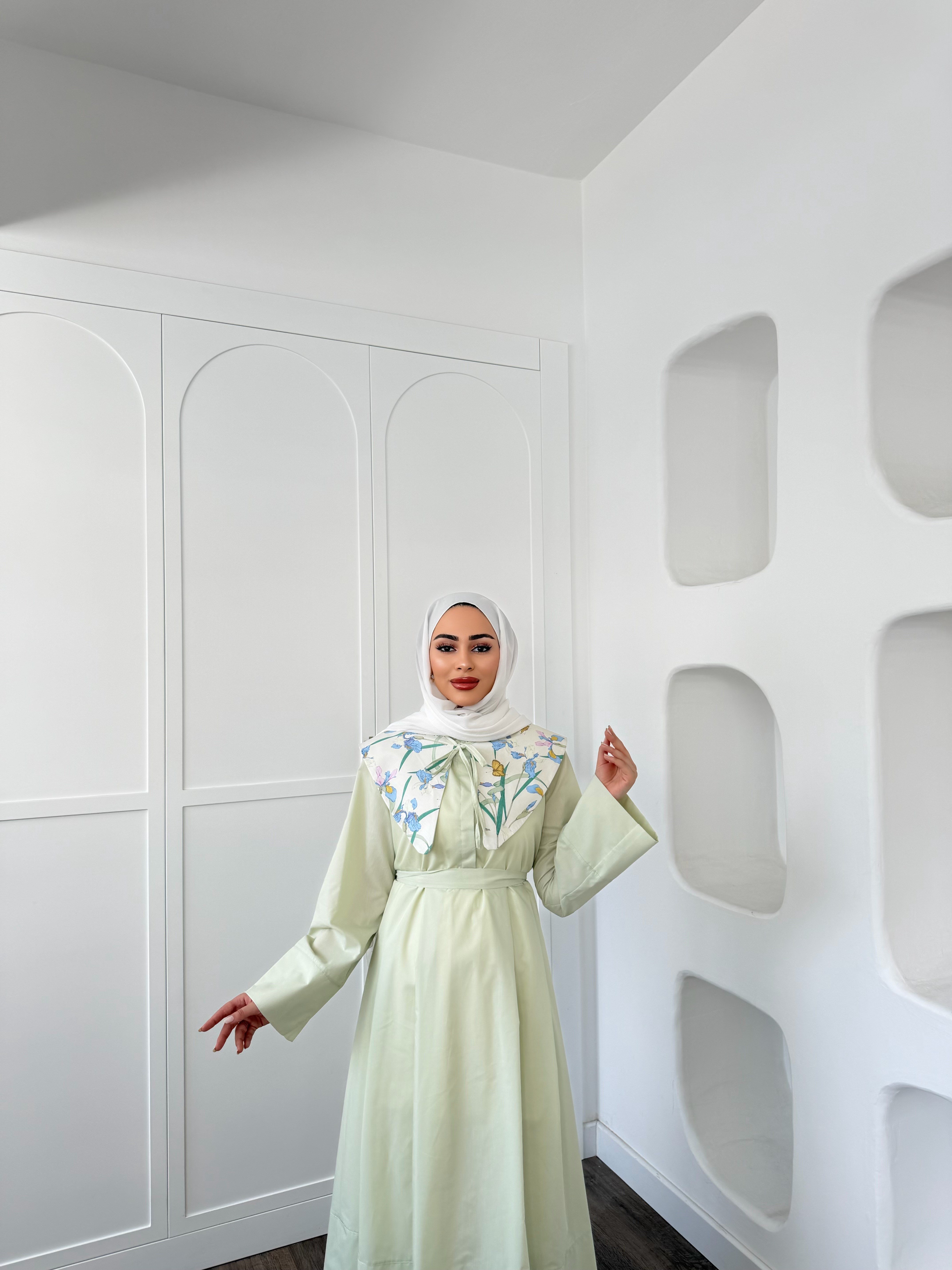 Hwm Bebe Yaka Elbise - Yeşil