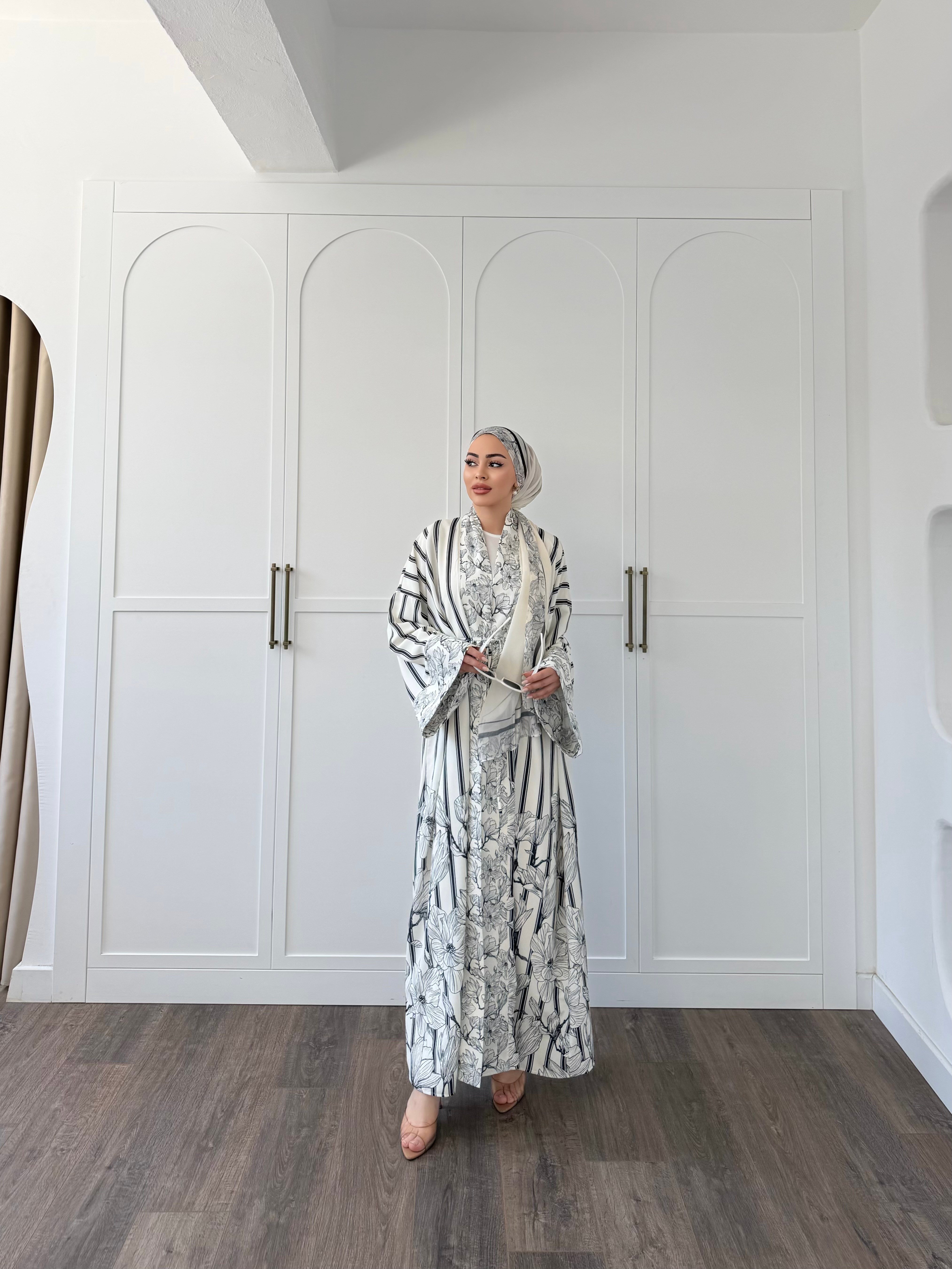 Hws Abaya Şal Hediyeli - Siyah