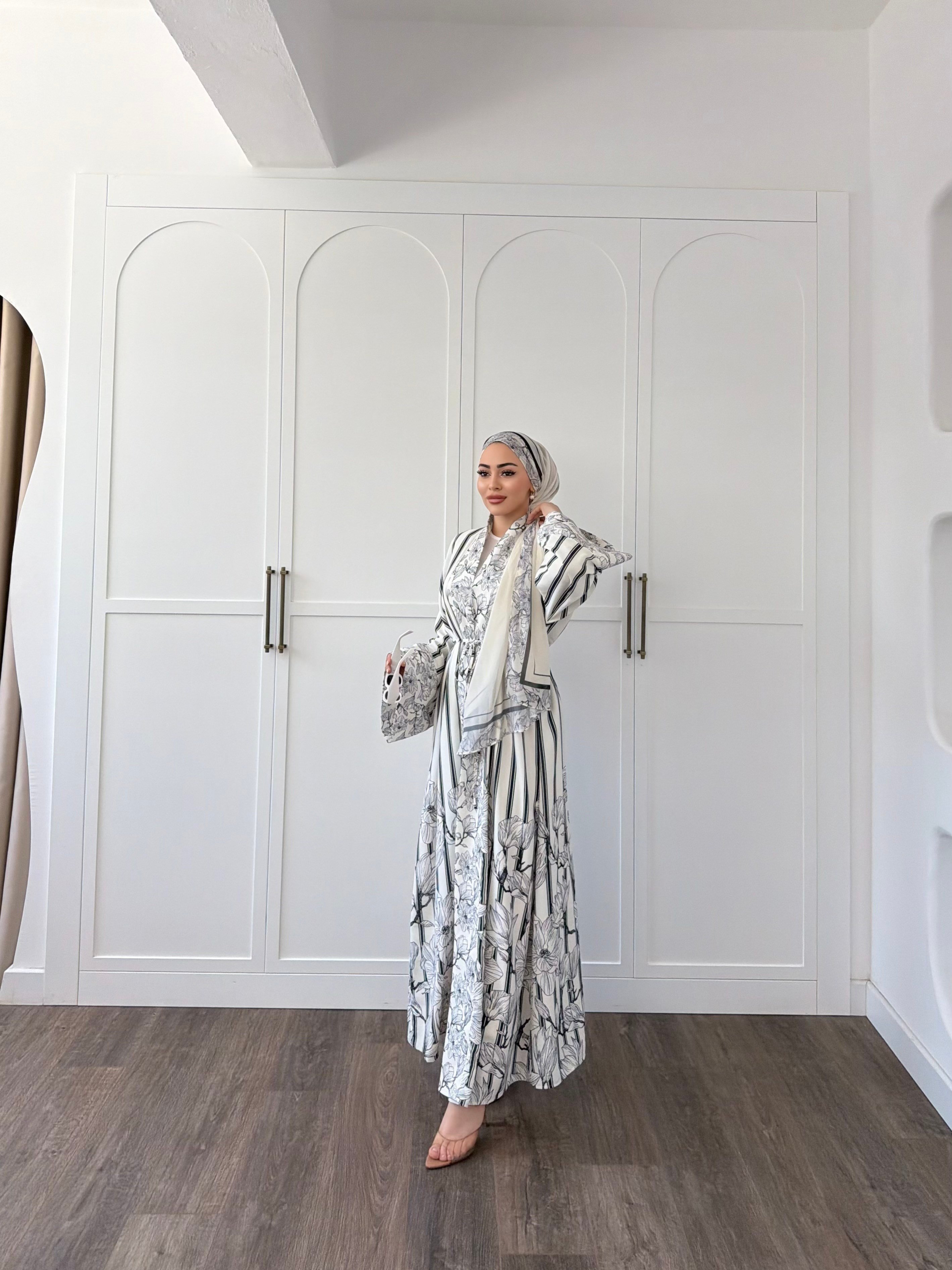 Hws Abaya Şal Hediyeli - Siyah