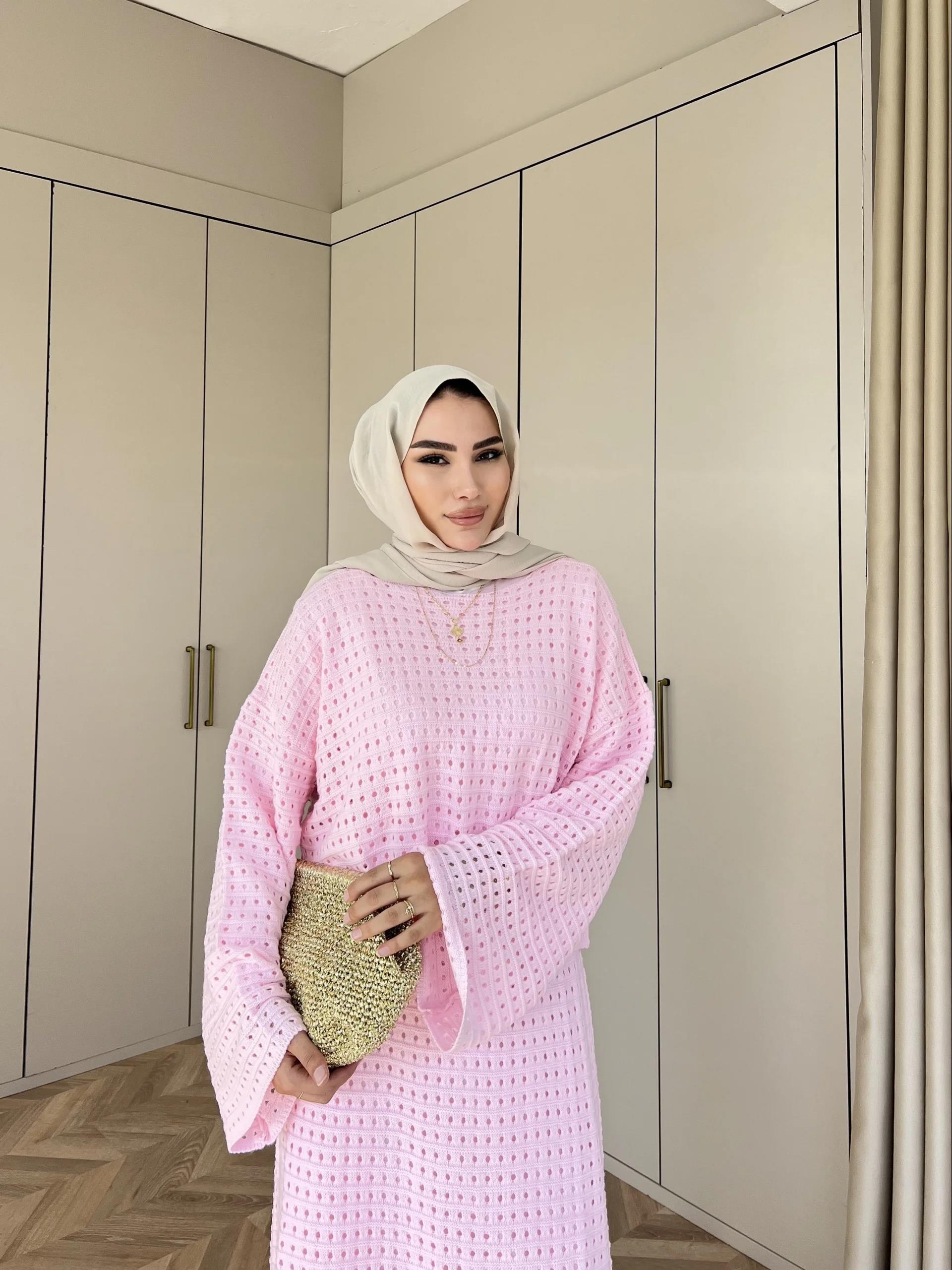 İrem Triko Etekli Takım - Pembe