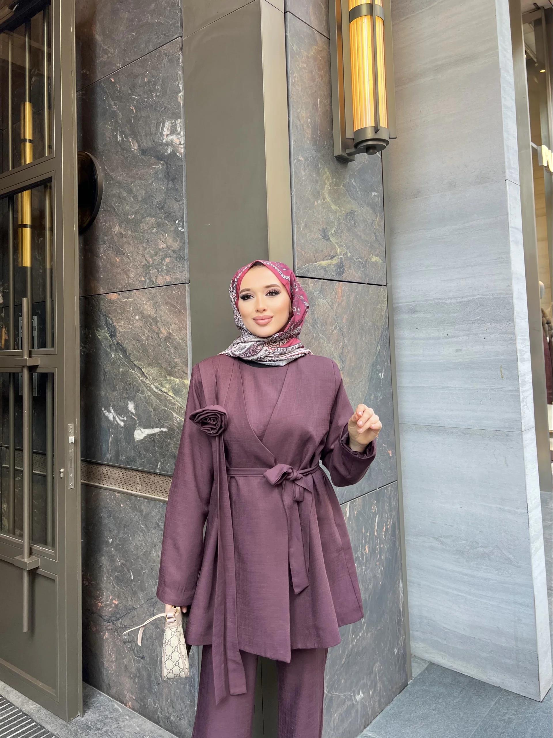 Jella Gül Detaylı Takım - Mürdüm