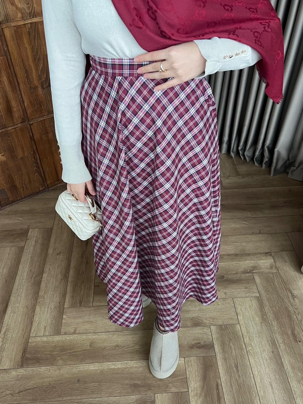 Kareli Vual Etek - Bordo