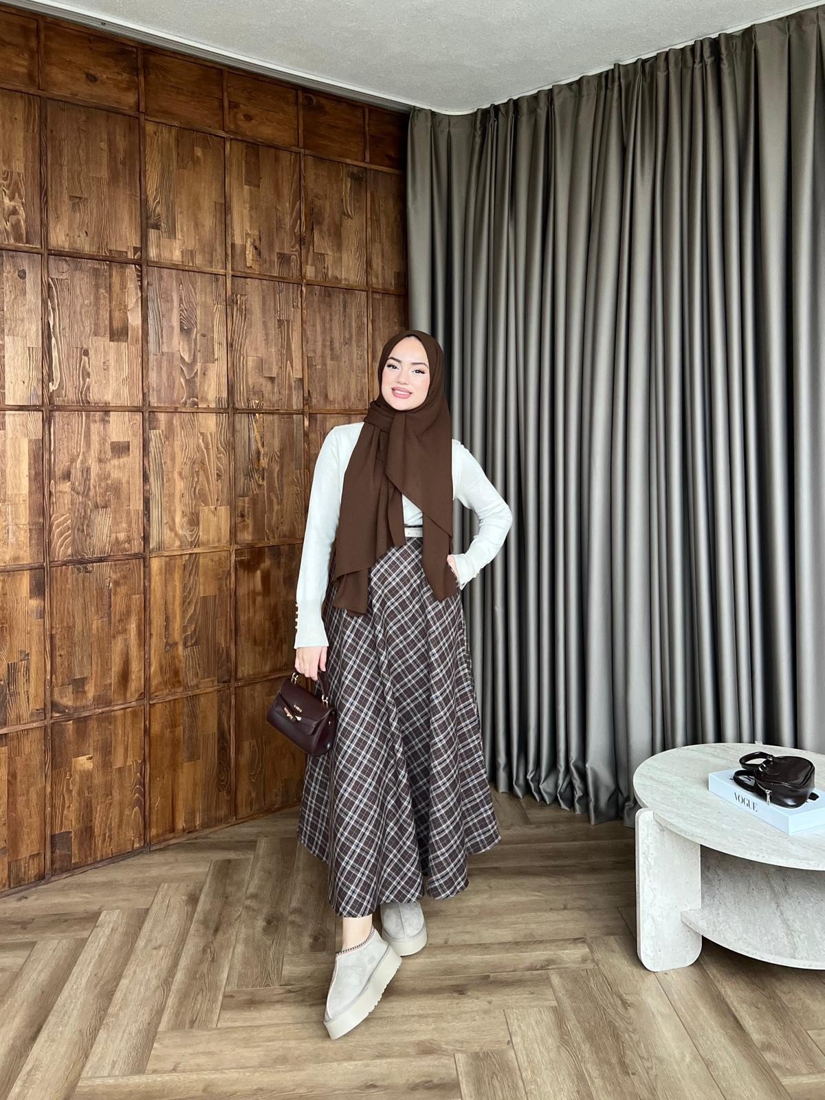 Kareli Vual Etek - Kahve