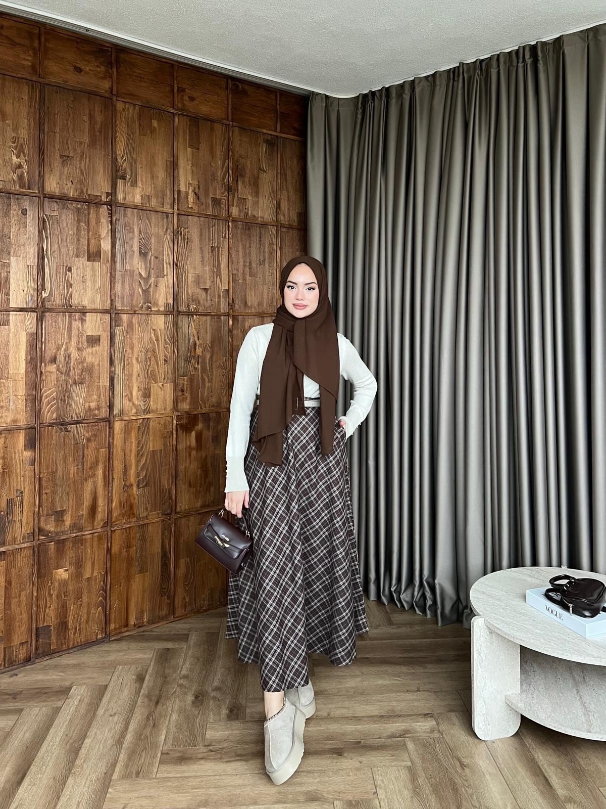 Kareli Vual Etek - Kahve