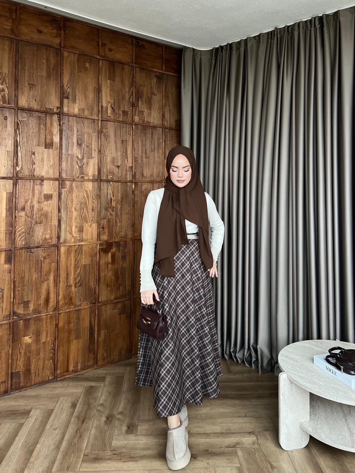 Kareli Vual Etek - Kahve