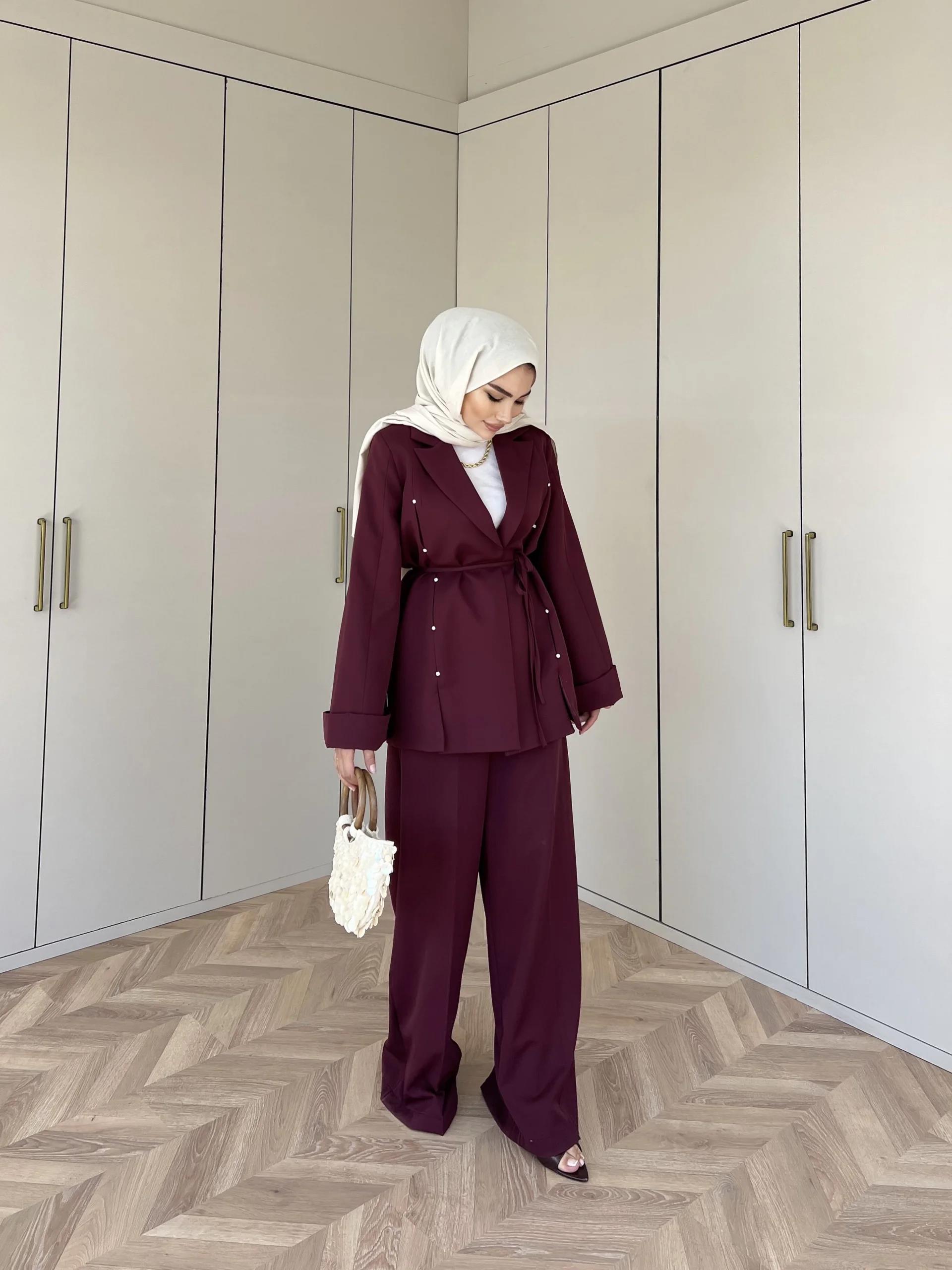 Kayyum Taşlı Takım - Bordo