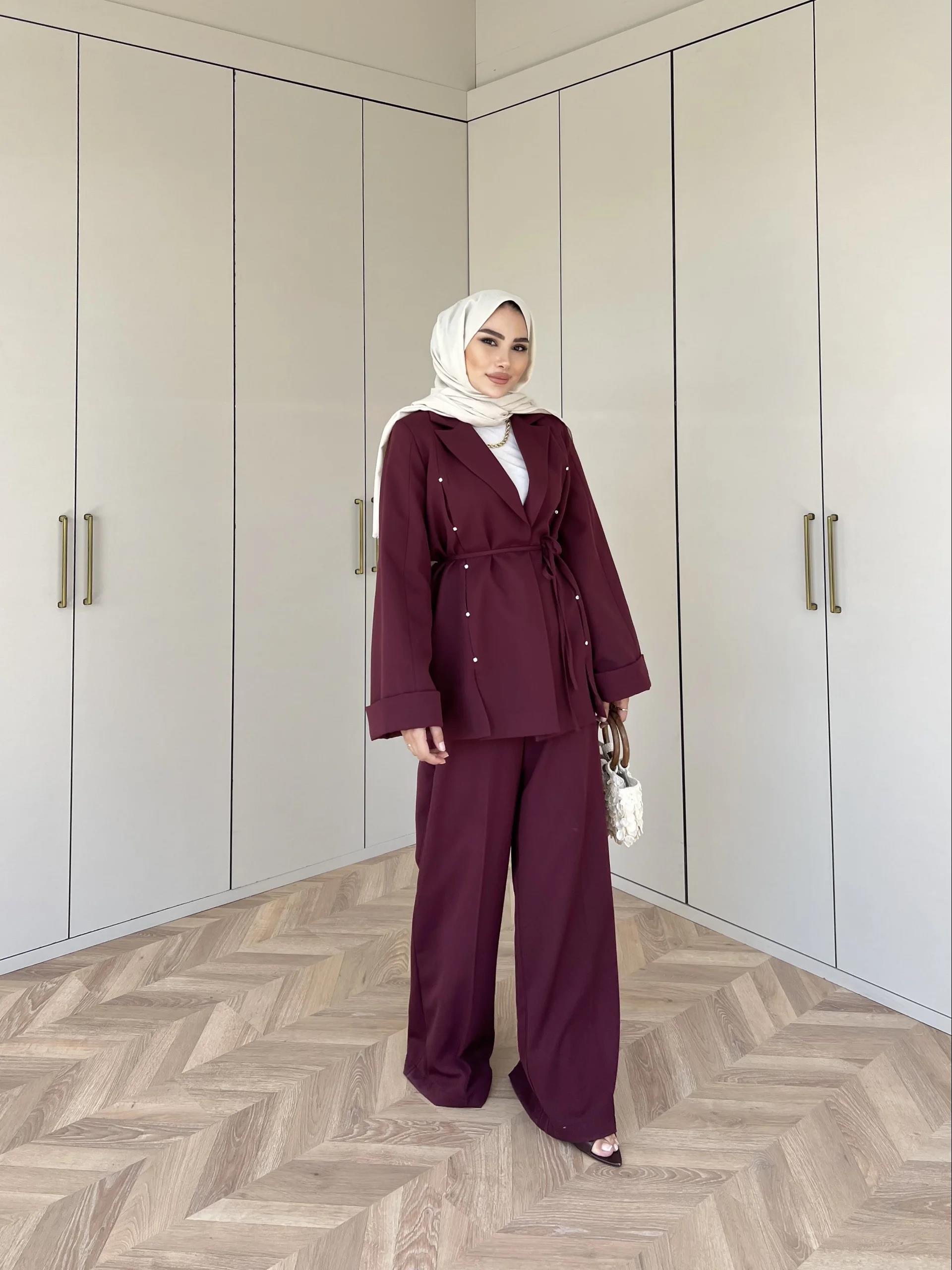 Kayyum Taşlı Takım - Bordo