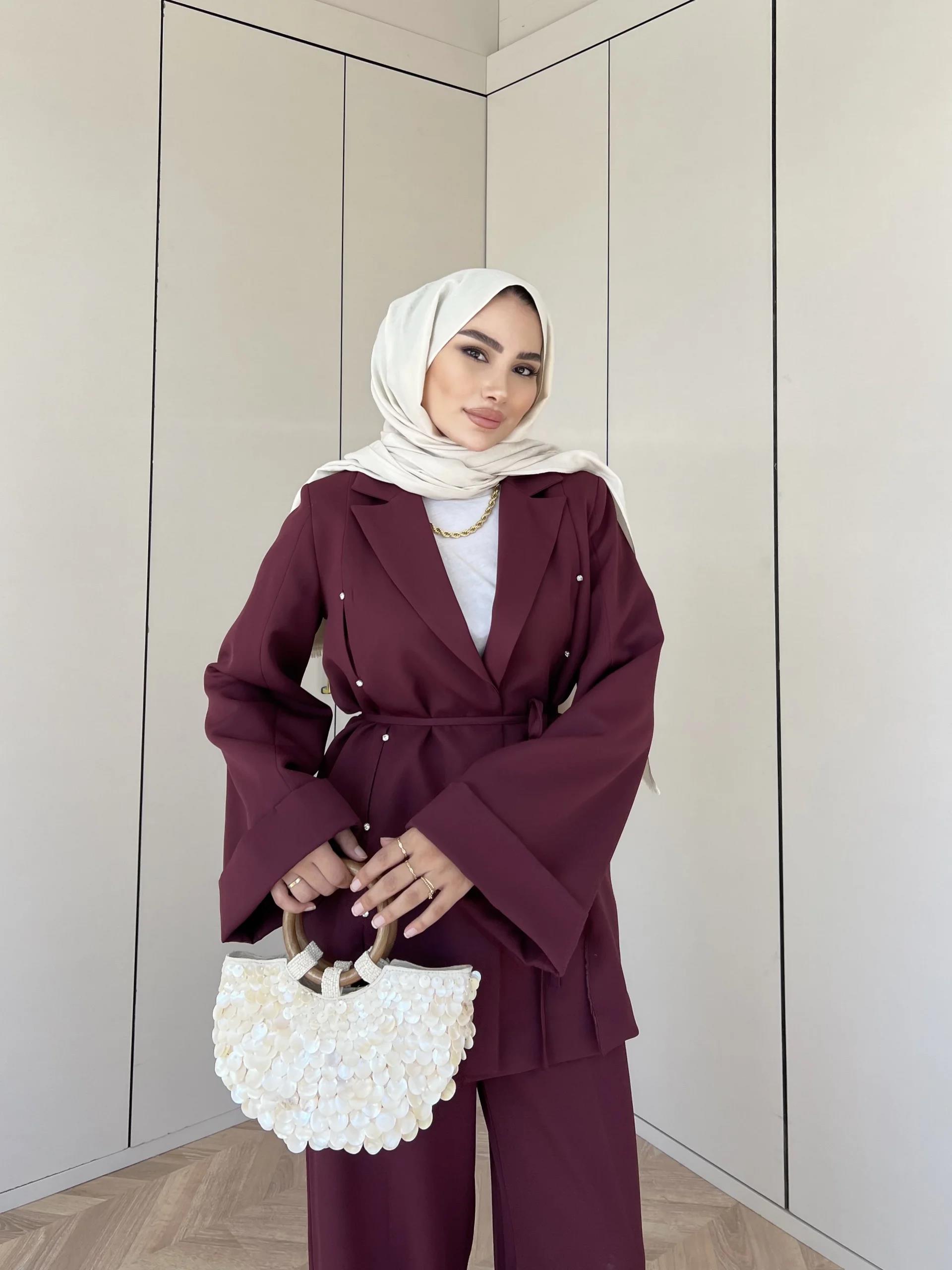 Kayyum Taşlı Takım - Bordo