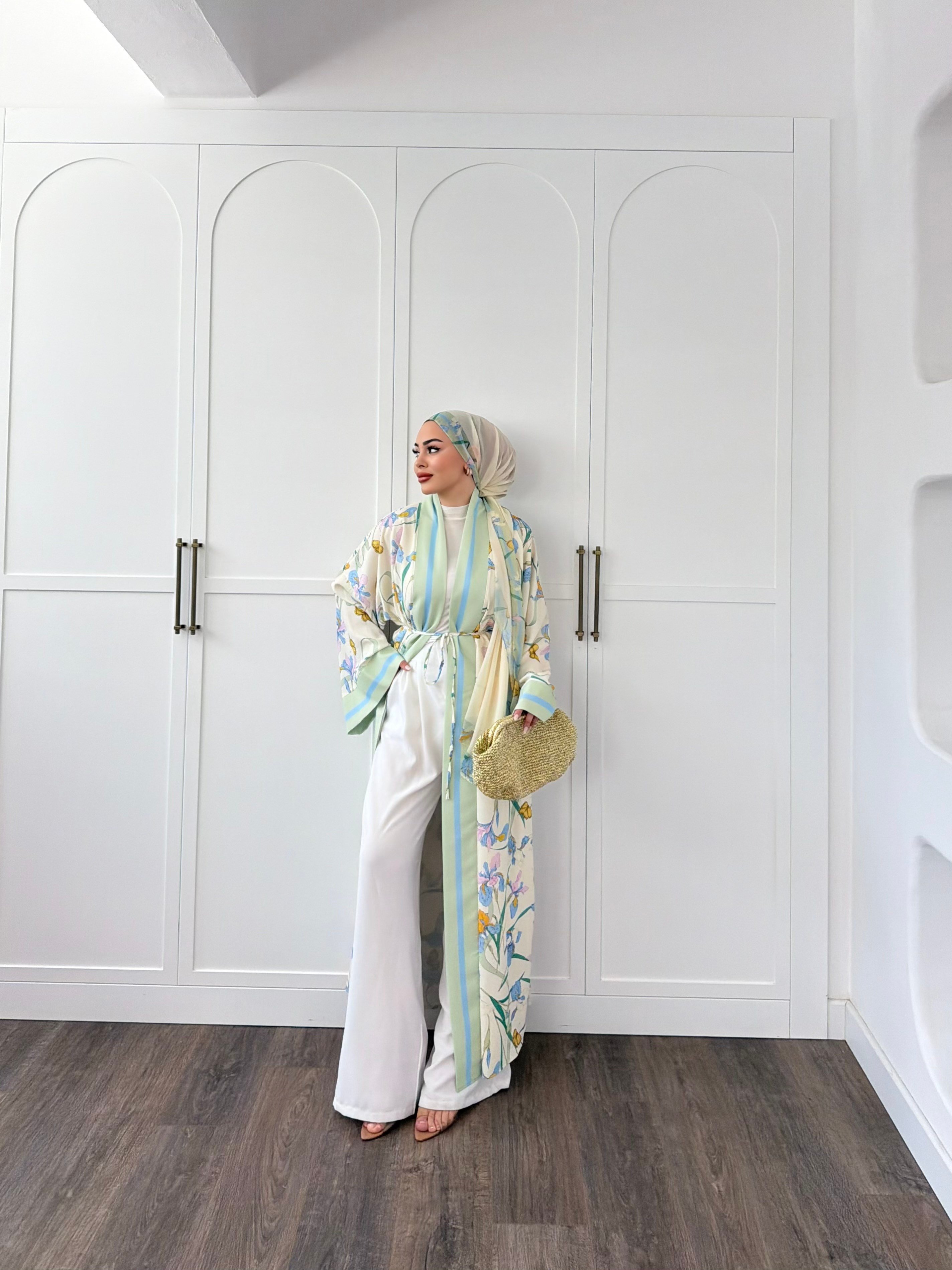 Kelva Abaya Şal Hediyeli - Yeşil