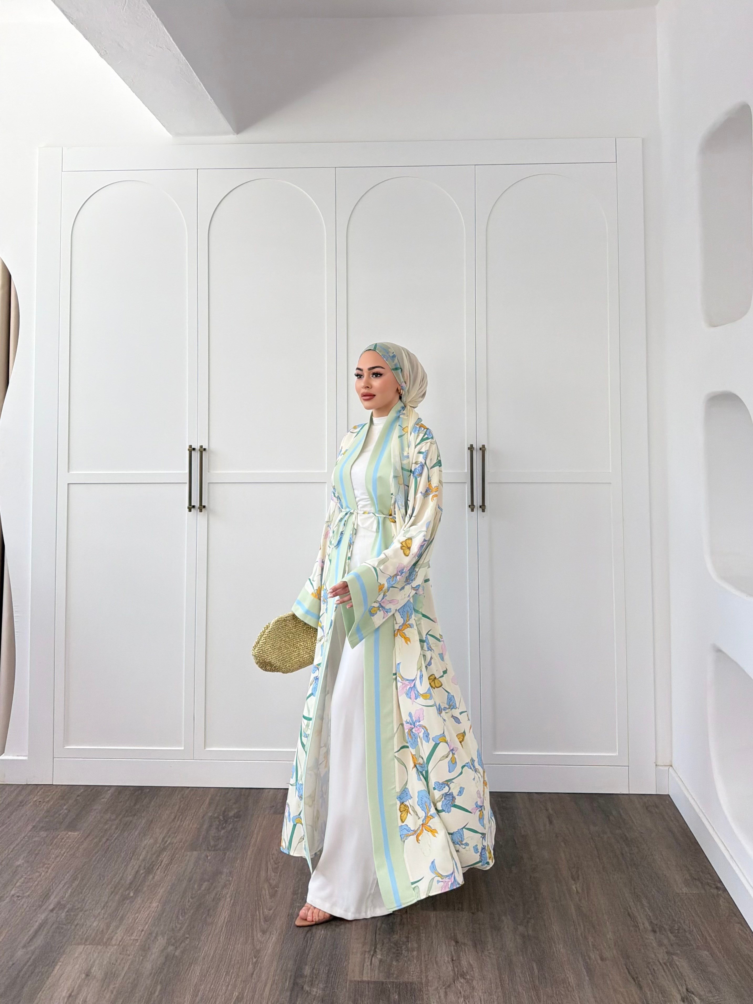Kelva Abaya Şal Hediyeli - Yeşil
