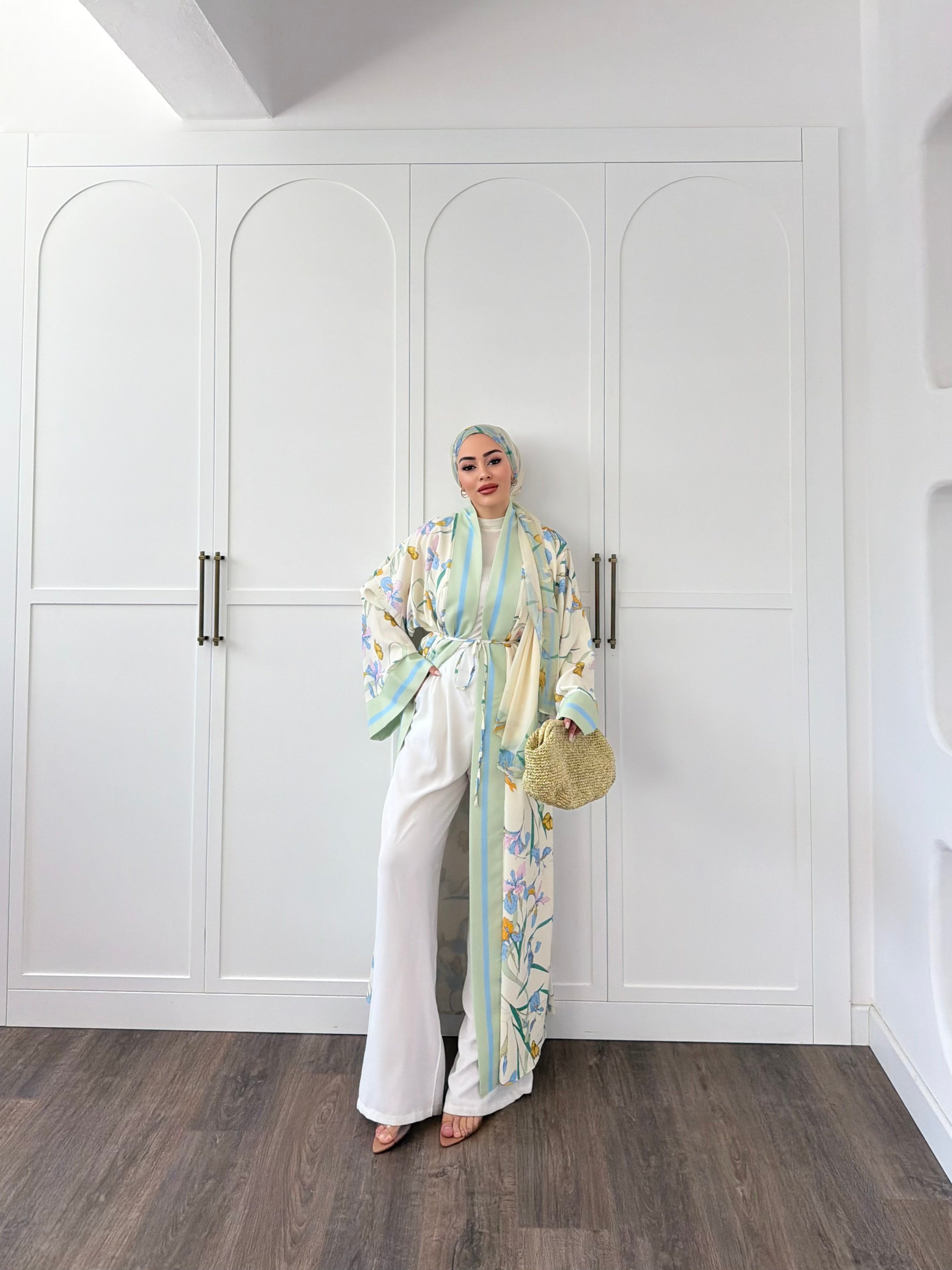 Kelva Abaya Şal Hediyeli - Yeşil