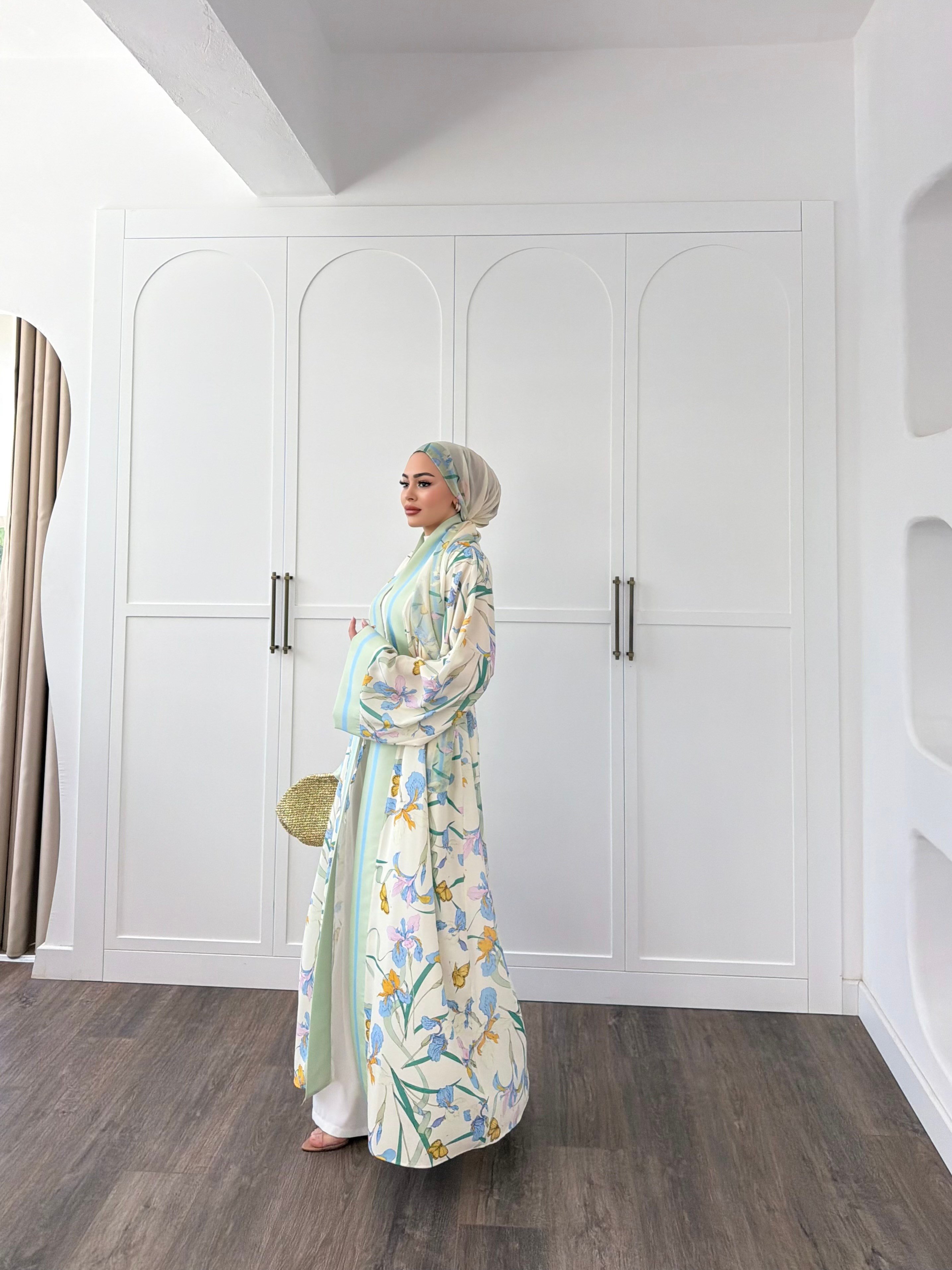 Kelva Abaya Şal Hediyeli - Yeşil