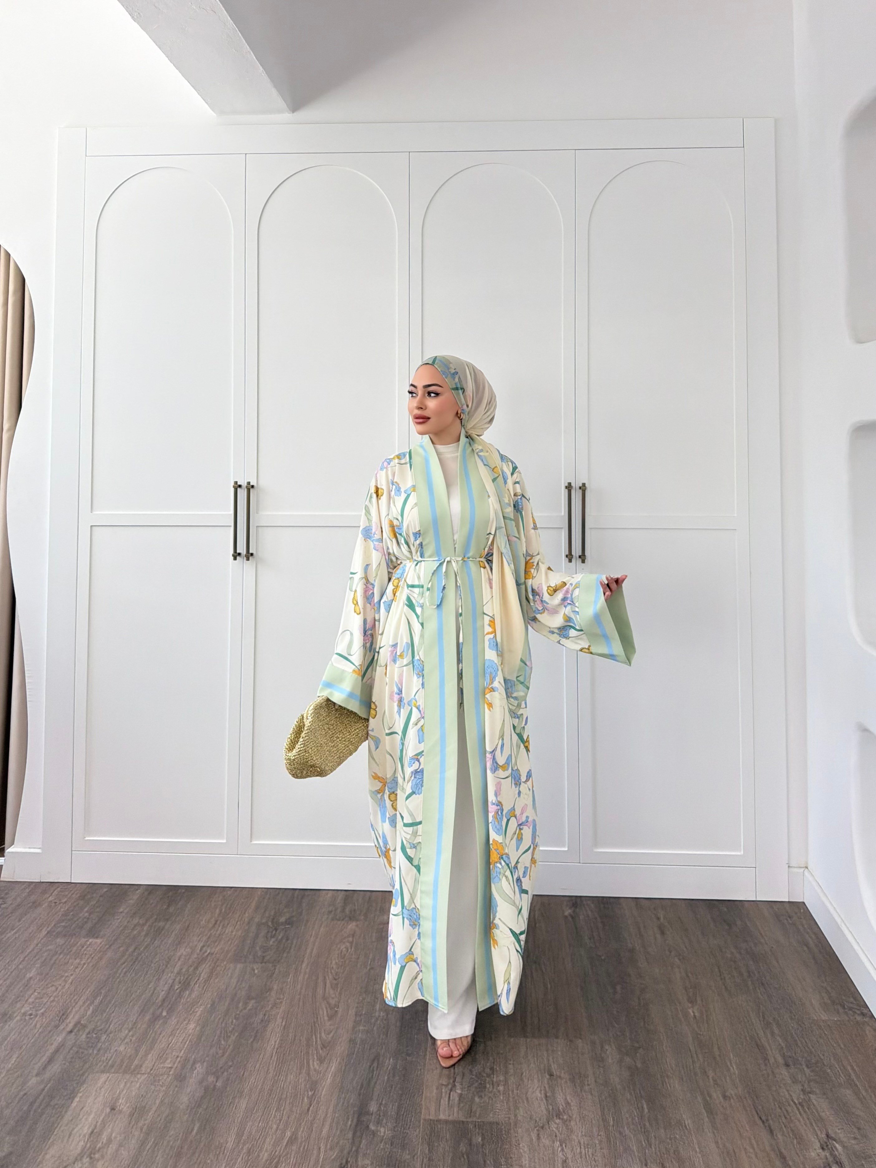 Kelva Abaya Şal Hediyeli - Yeşil