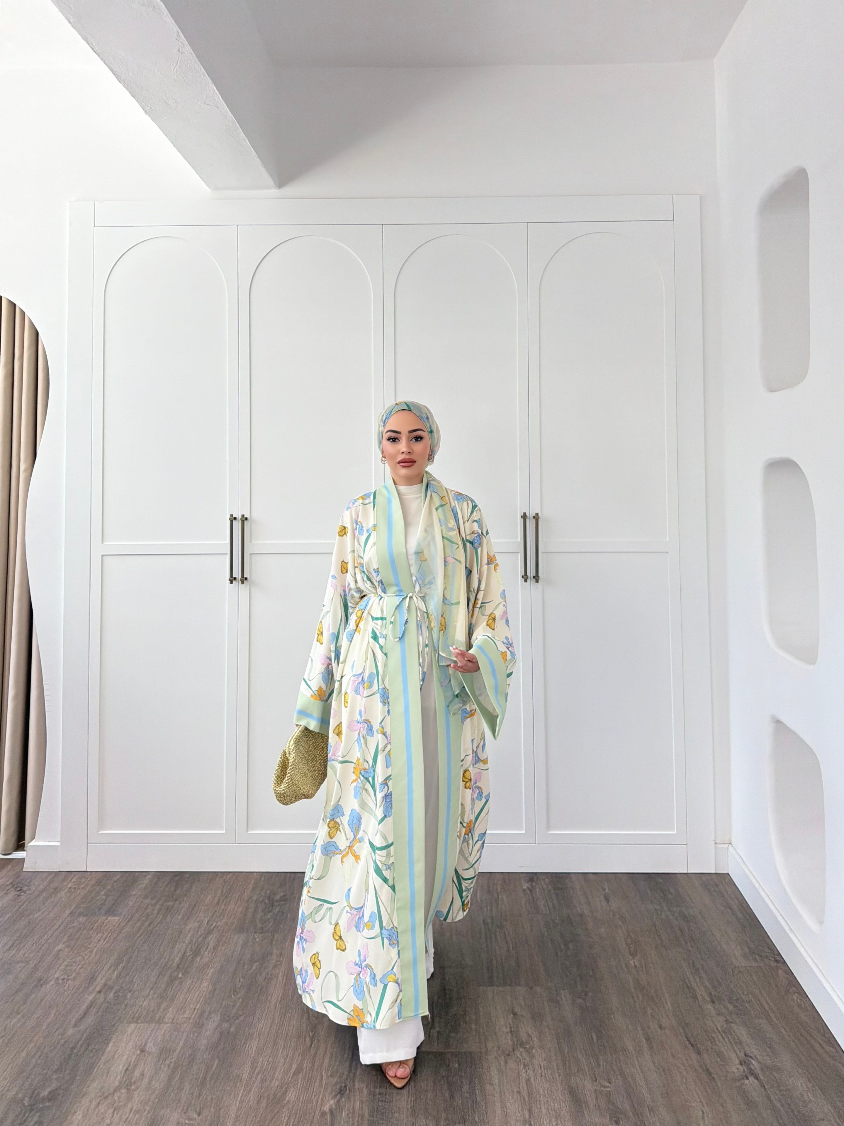 Kelva Abaya Şal Hediyeli - Yeşil