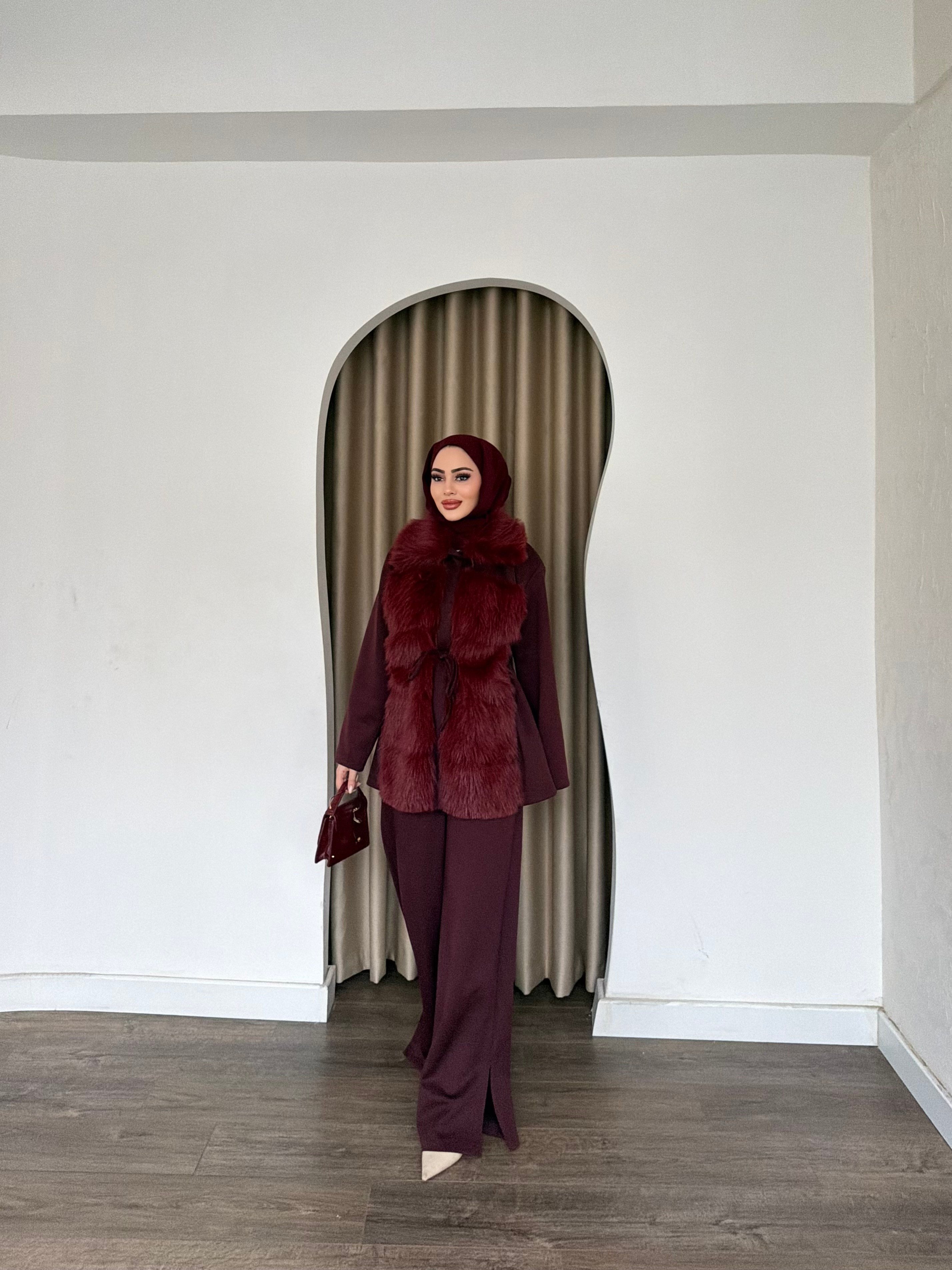 Kumru Kükr Detay Takım - Bordo