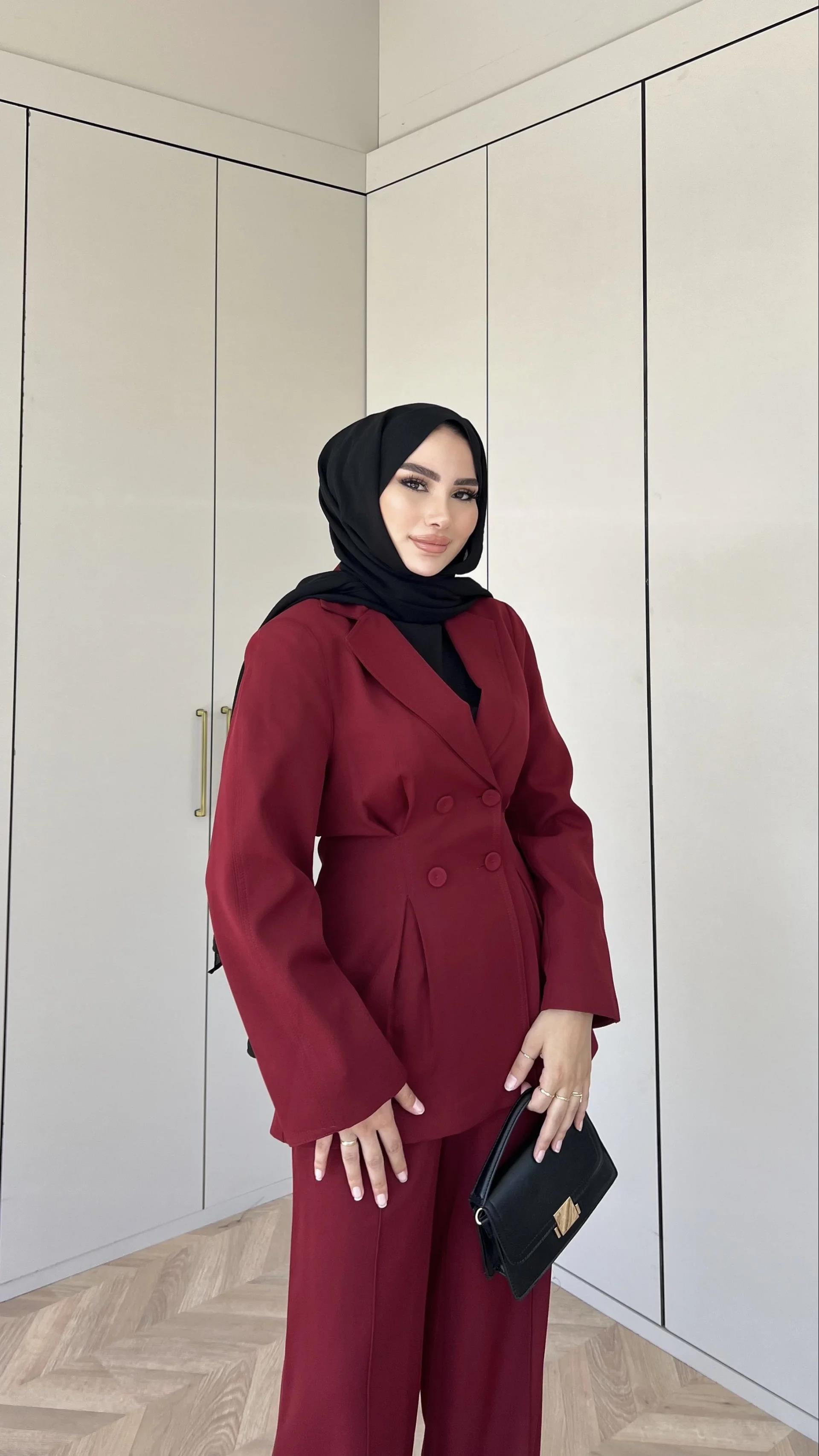 Libna Ceketli Takım - Bordo