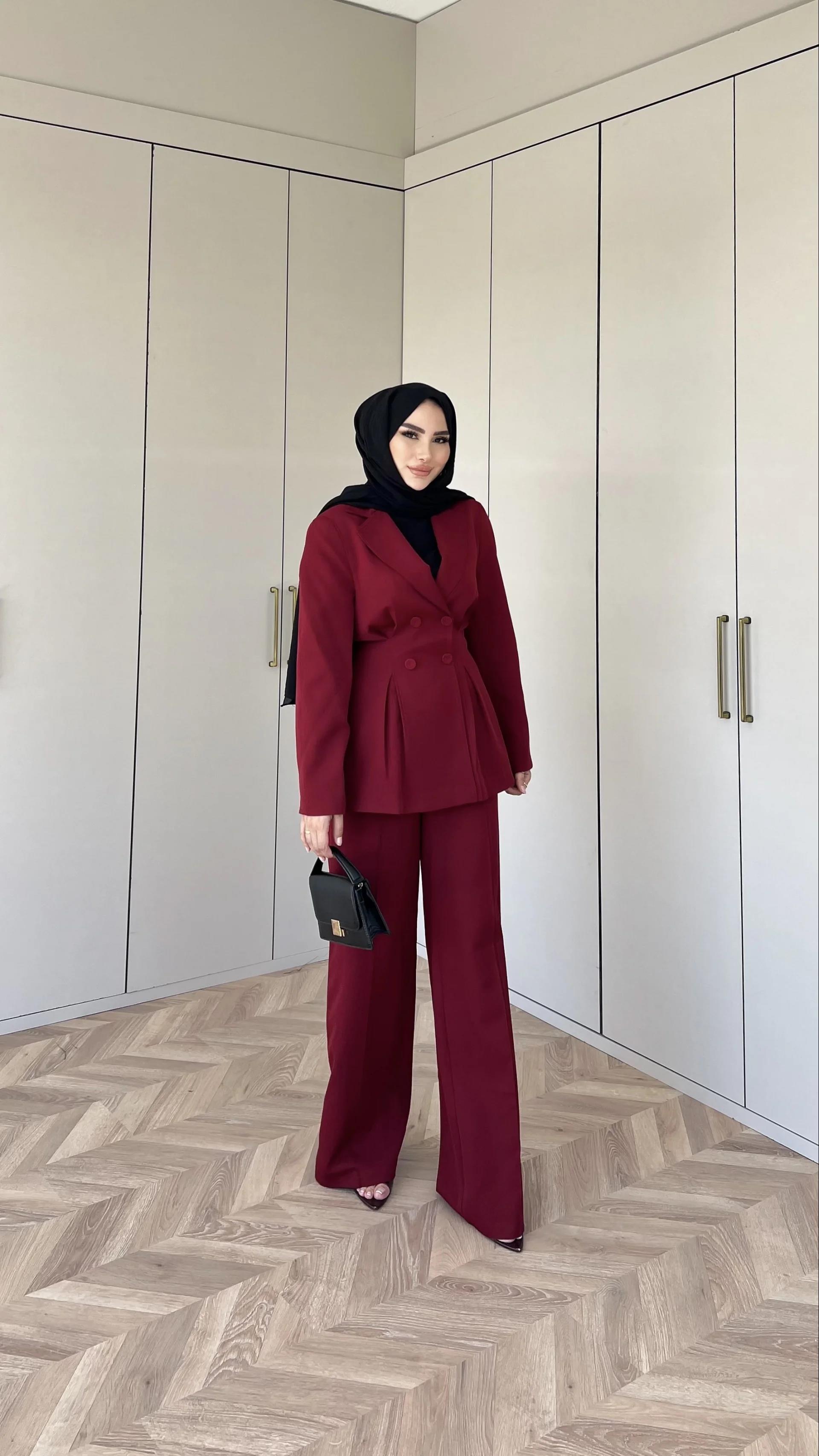 Libna Ceketli Takım - Bordo