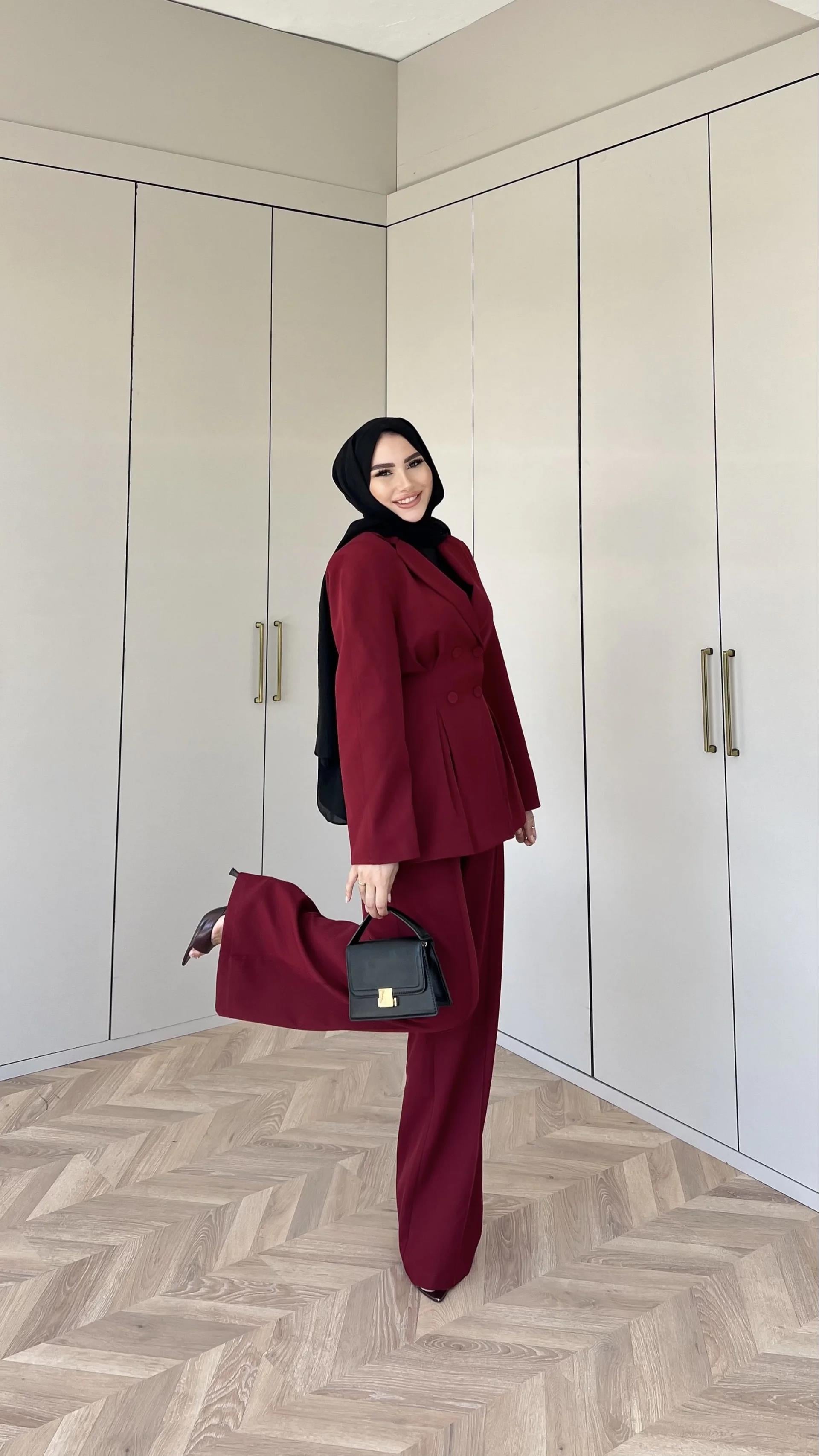 Libna Ceketli Takım - Bordo