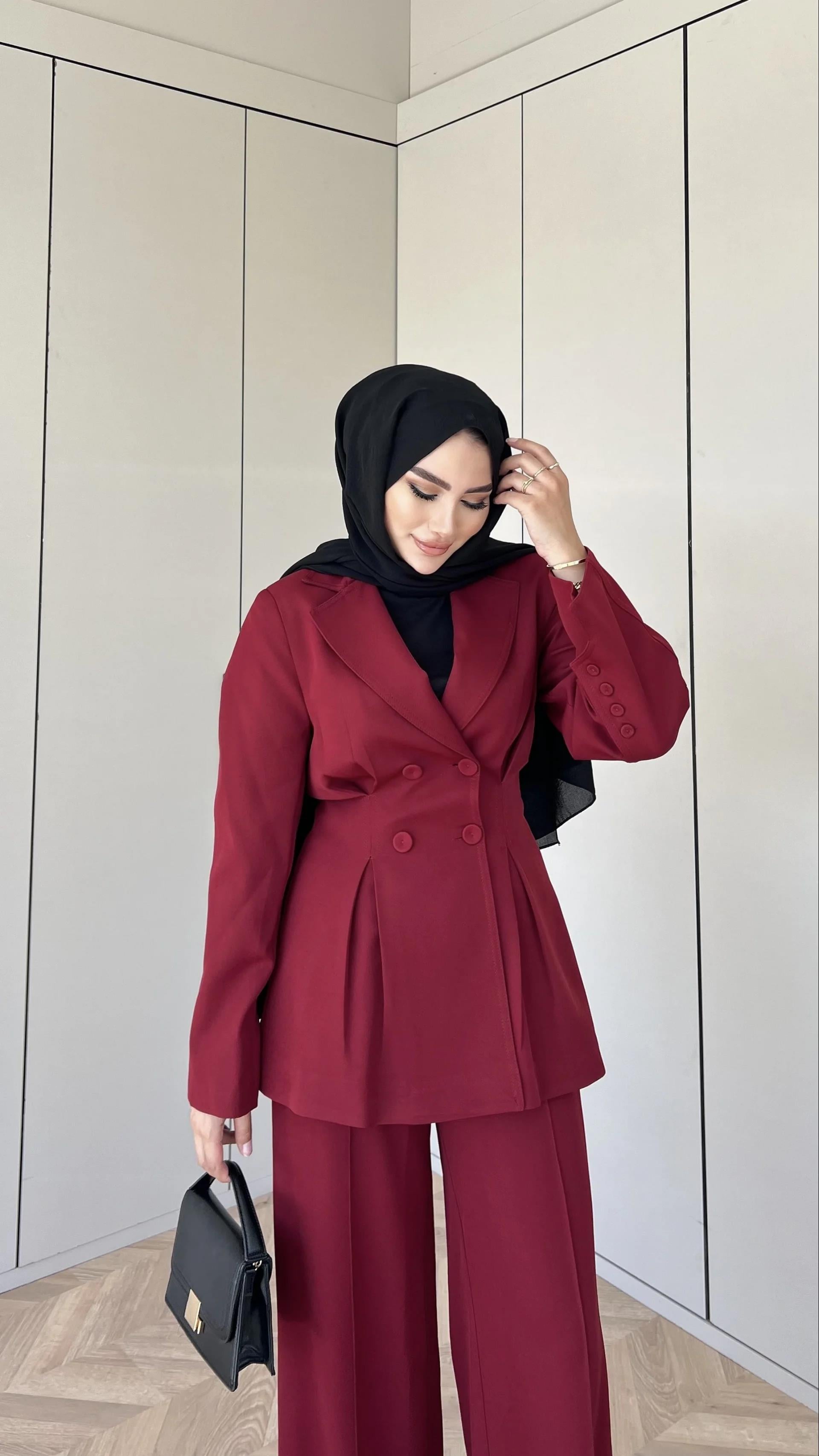 Libna Ceketli Takım - Bordo