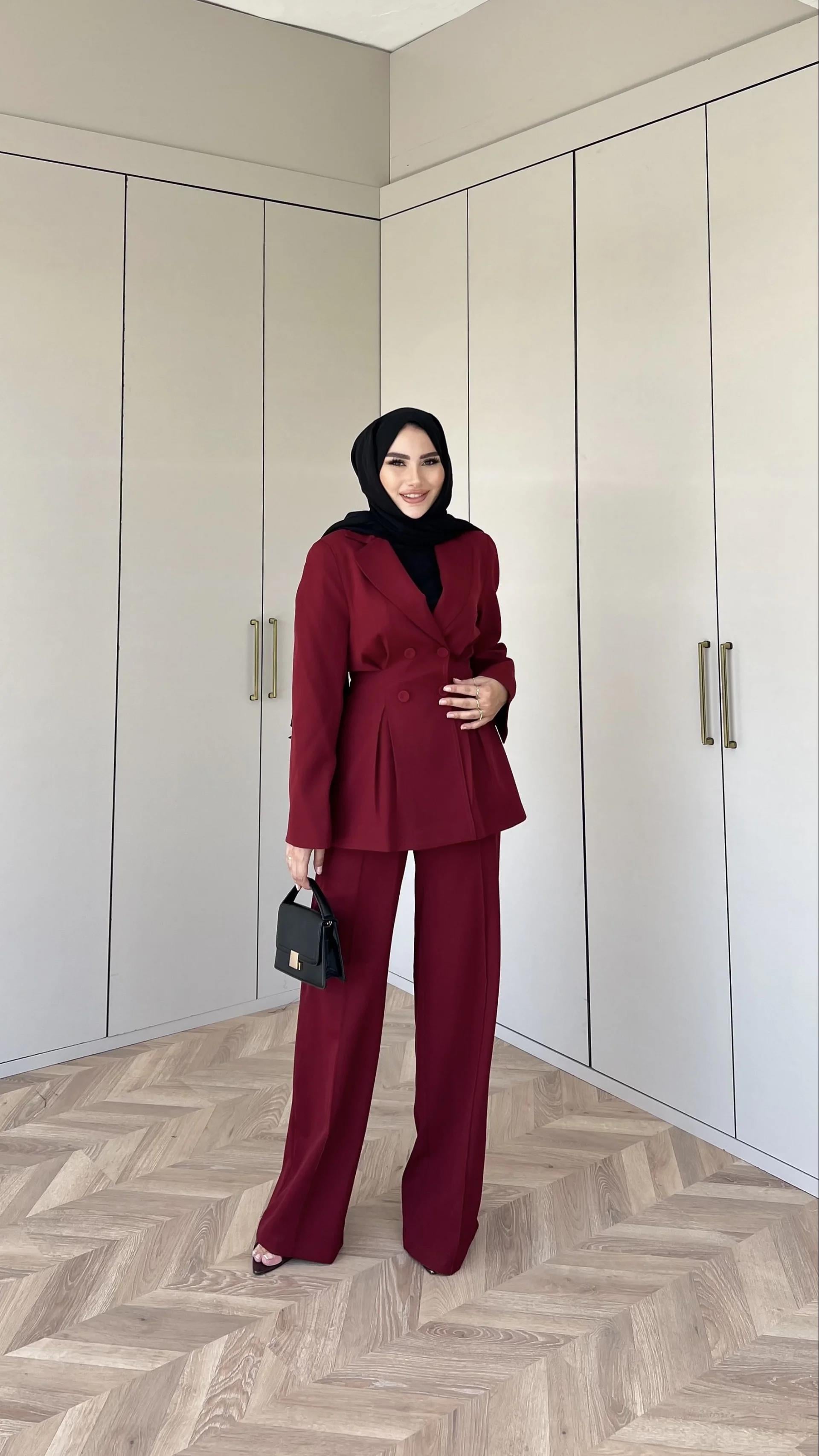 Libna Ceketli Takım - Bordo