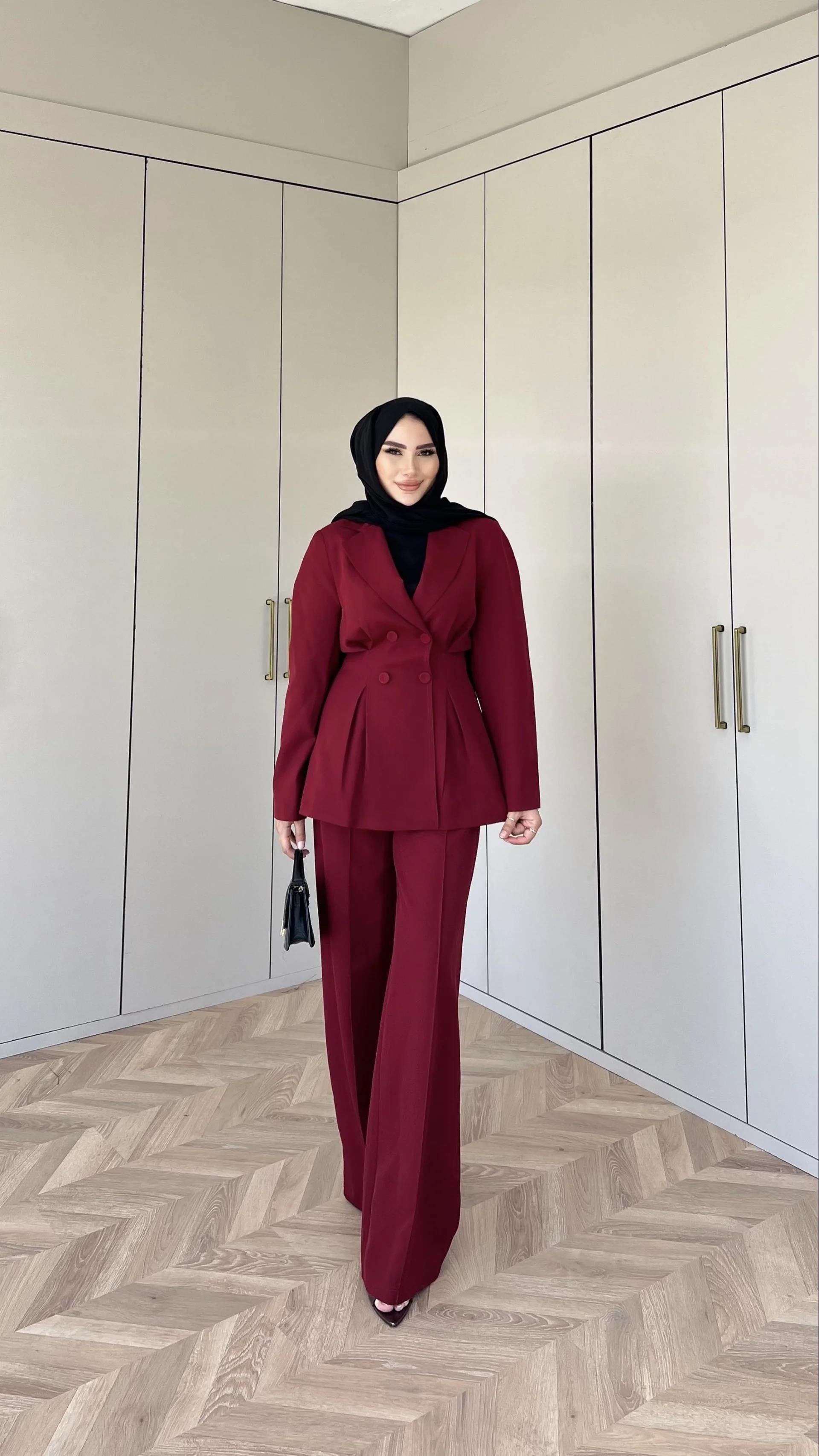 Libna Ceketli Takım - Bordo